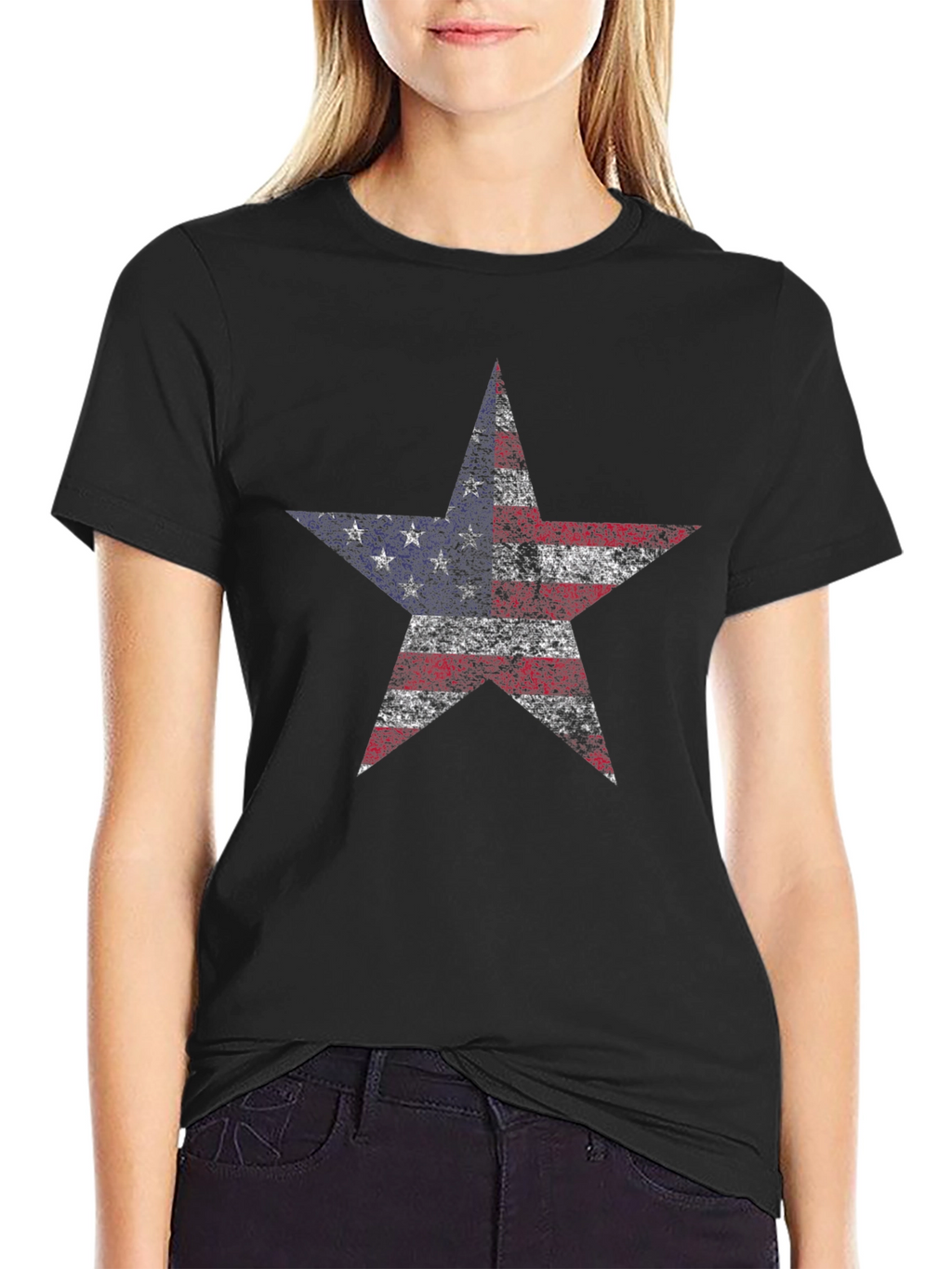 American Flag Star Graphic T-Shirt