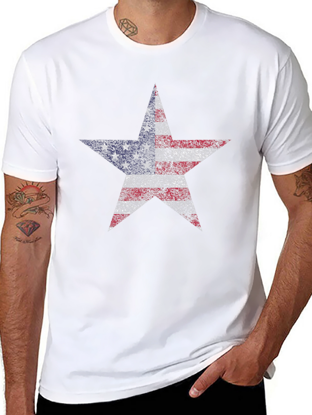 American Flag Star Graphic T-Shirt