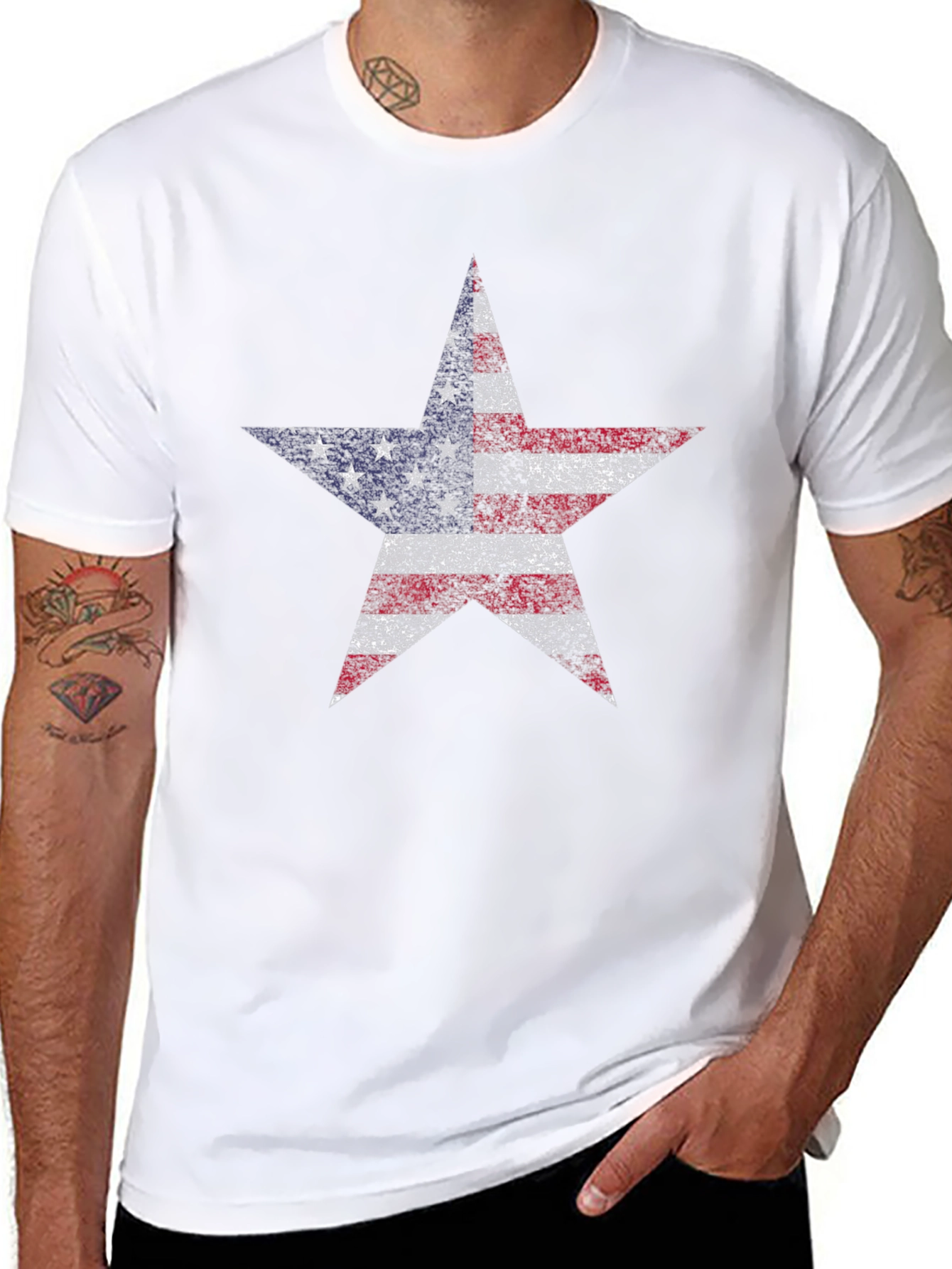 American Flag Star Graphic T-Shirt