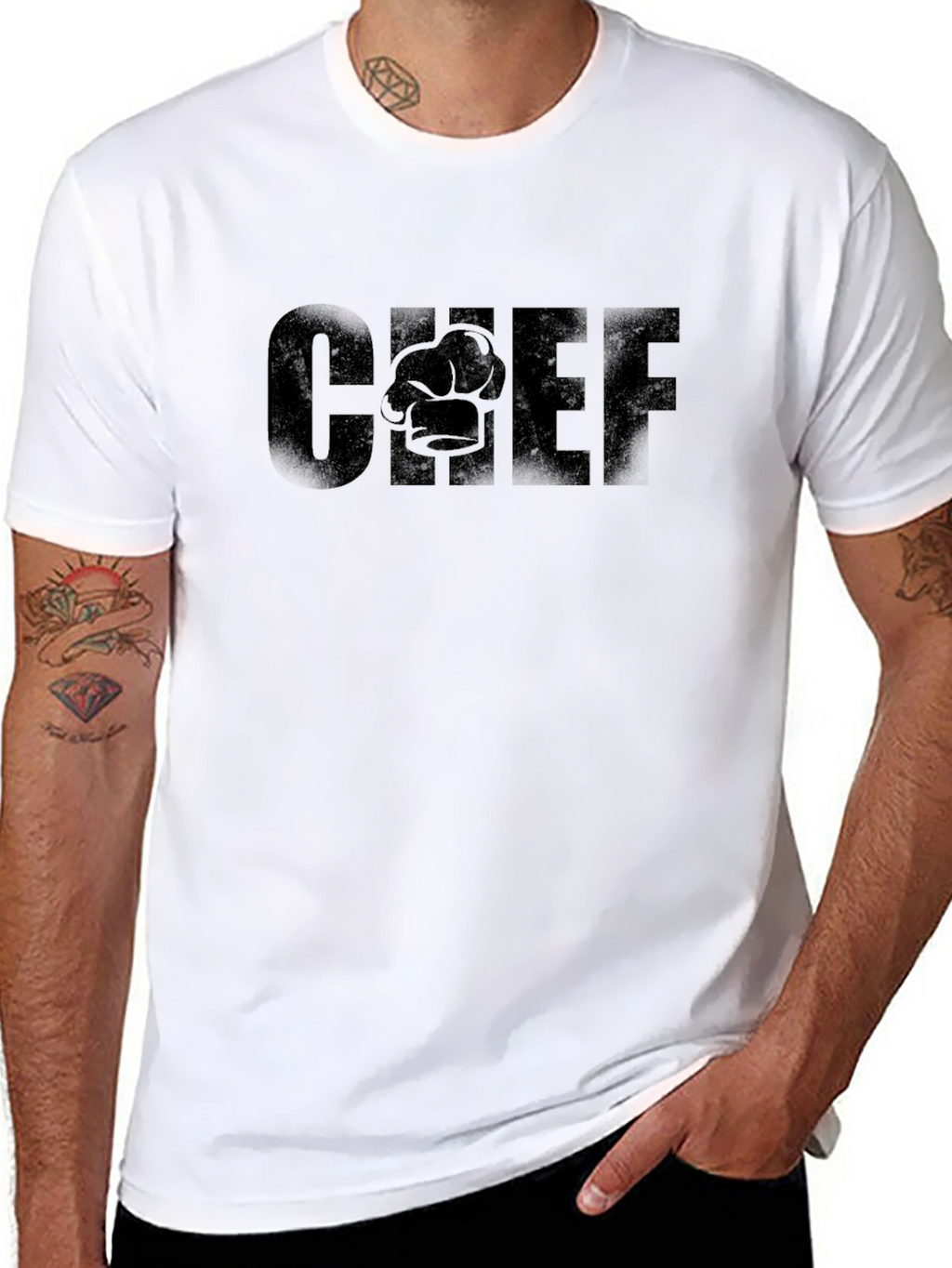 Chef Graphic T-Shirt - Black Crew Neck Tee