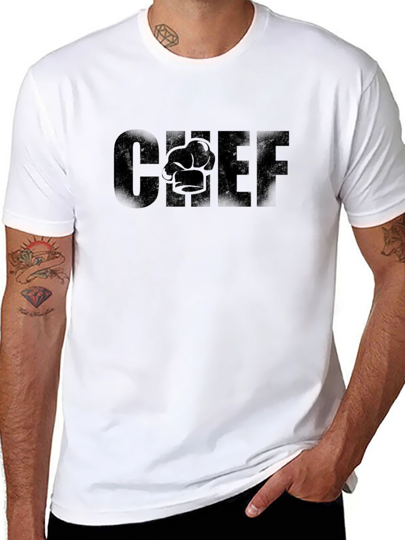 Chef Graphic T-Shirt - Black Crew Neck Tee