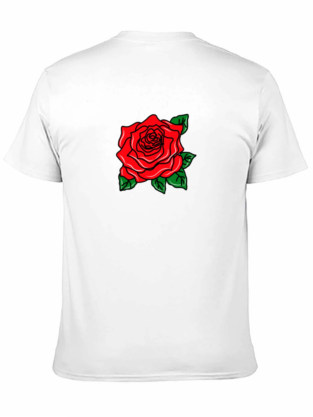 Black T-Shirt with Rose Graphic