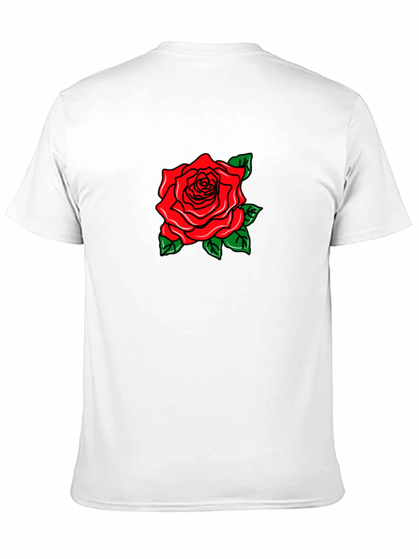 Black T-Shirt with Rose Graphic