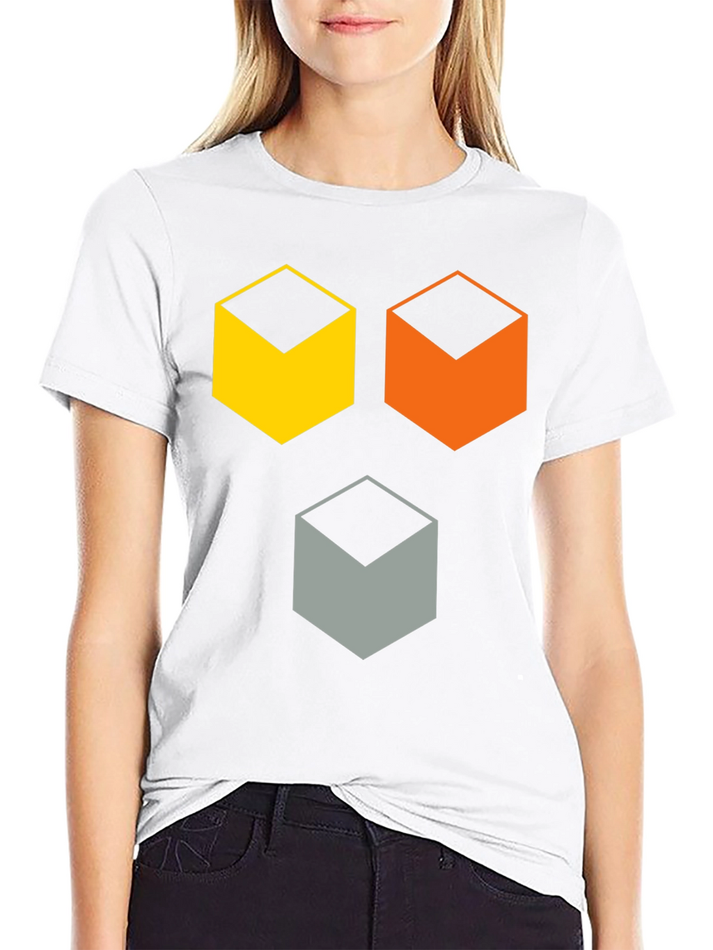 Geometric Cube T-Shirt - Modern Abstract Design