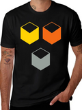 Geometric Cube T-Shirt - Modern Abstract Design