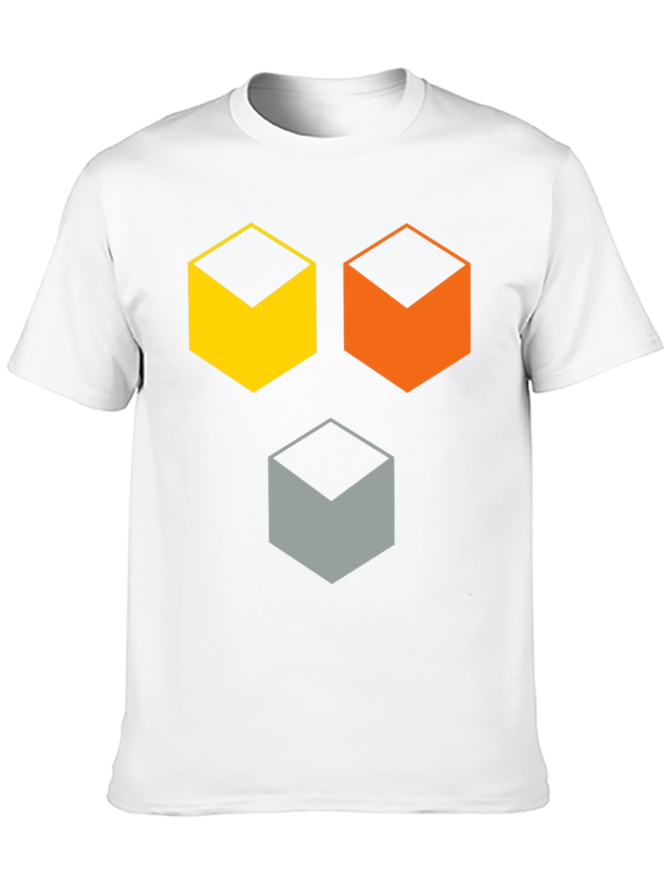 Geometric Cube T-Shirt - Modern Abstract Design