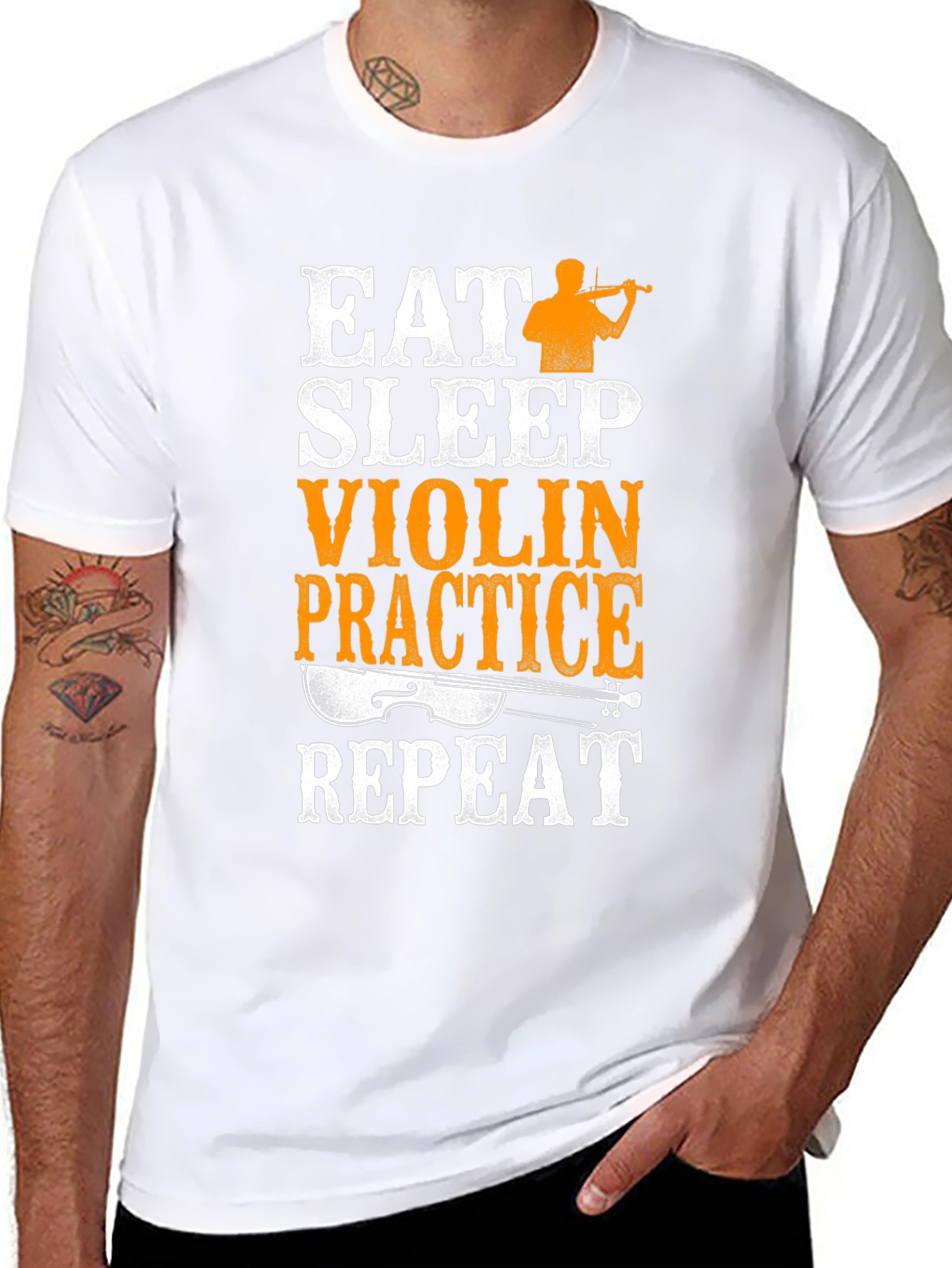 Eat Sleep Violin Practice Repeat Black T-Shirt