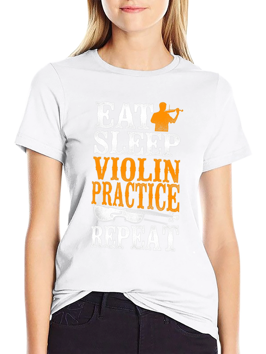Eat Sleep Violin Practice Repeat Black T-Shirt