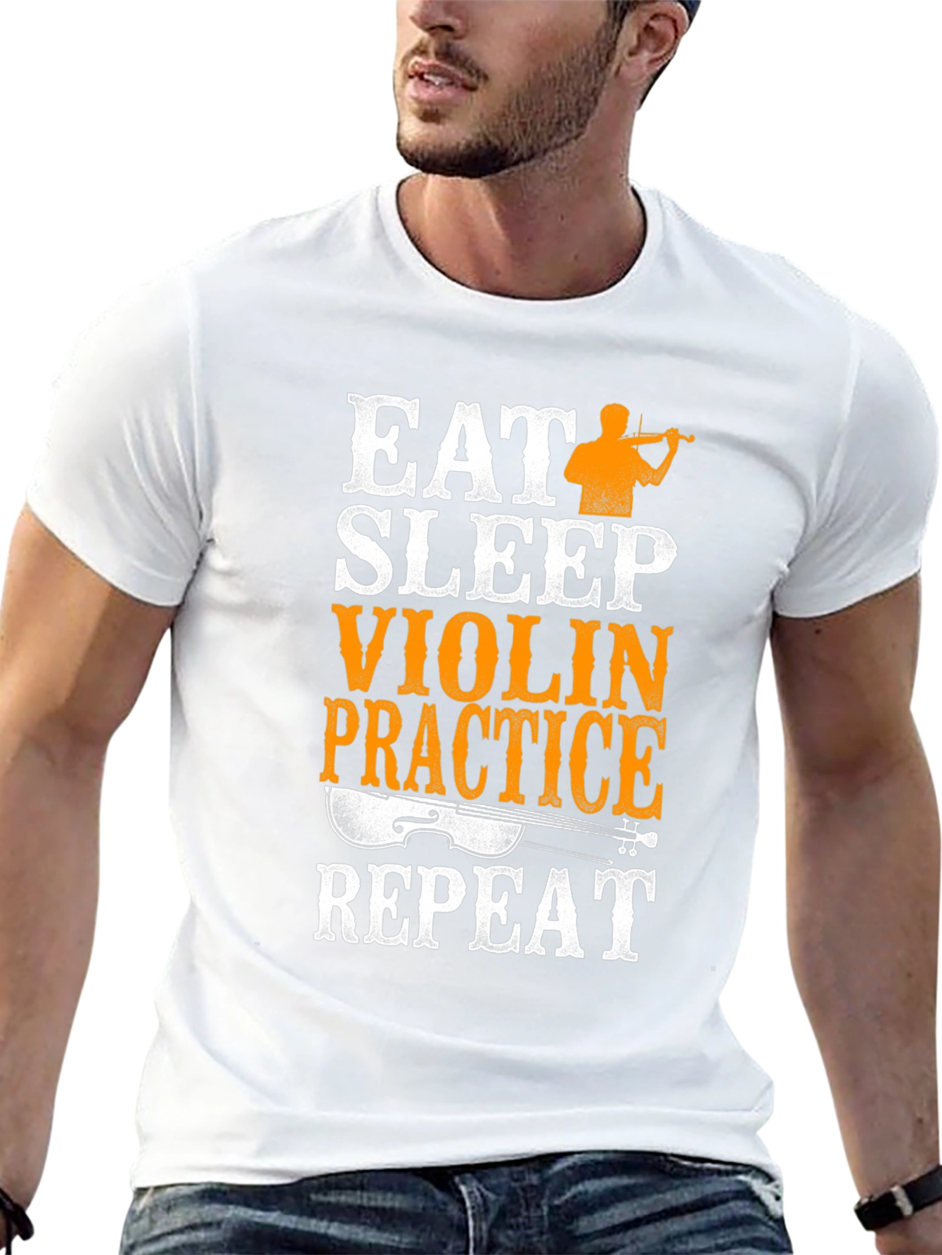 Eat Sleep Violin Practice Repeat Black T-Shirt