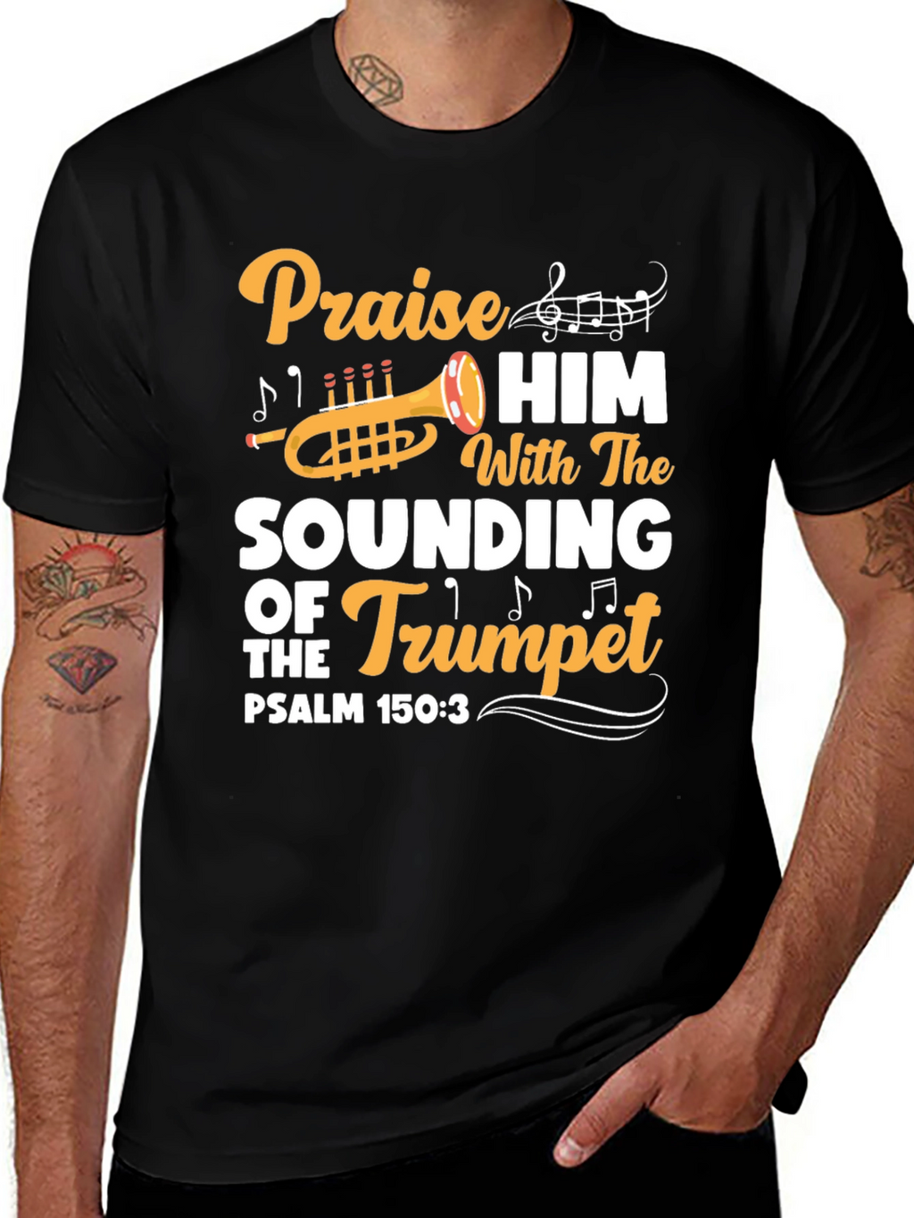 Praise Him Trumpet Graphic Tee