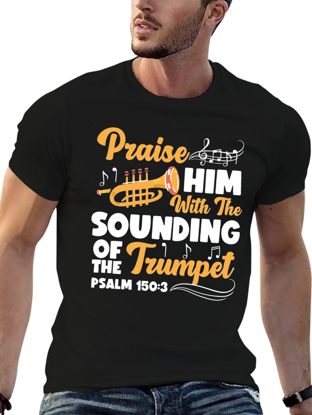 Praise Him Trumpet Graphic Tee
