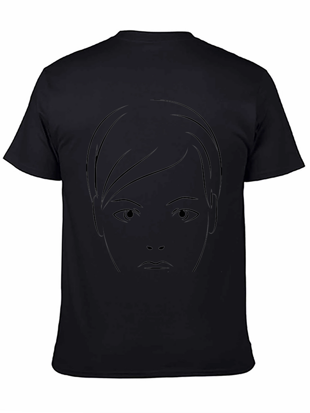 Minimalist Face Graphic Black T-Shirt