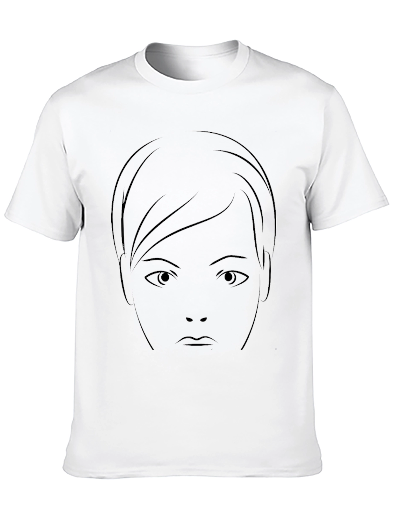 Minimalist Face Graphic Black T-Shirt