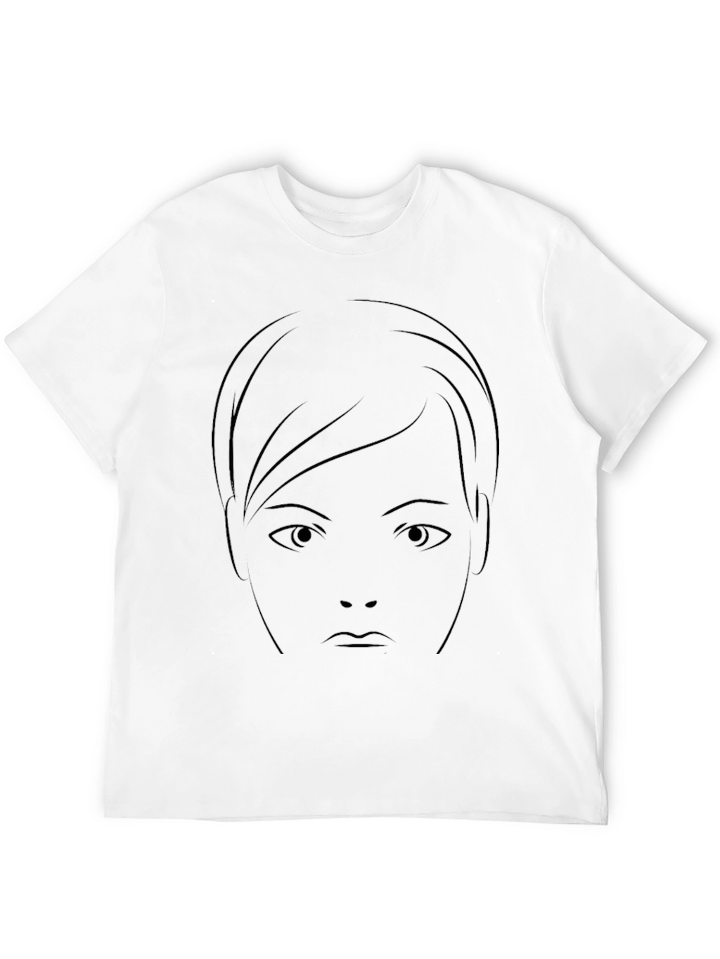 Minimalist Face Graphic Black T-Shirt
