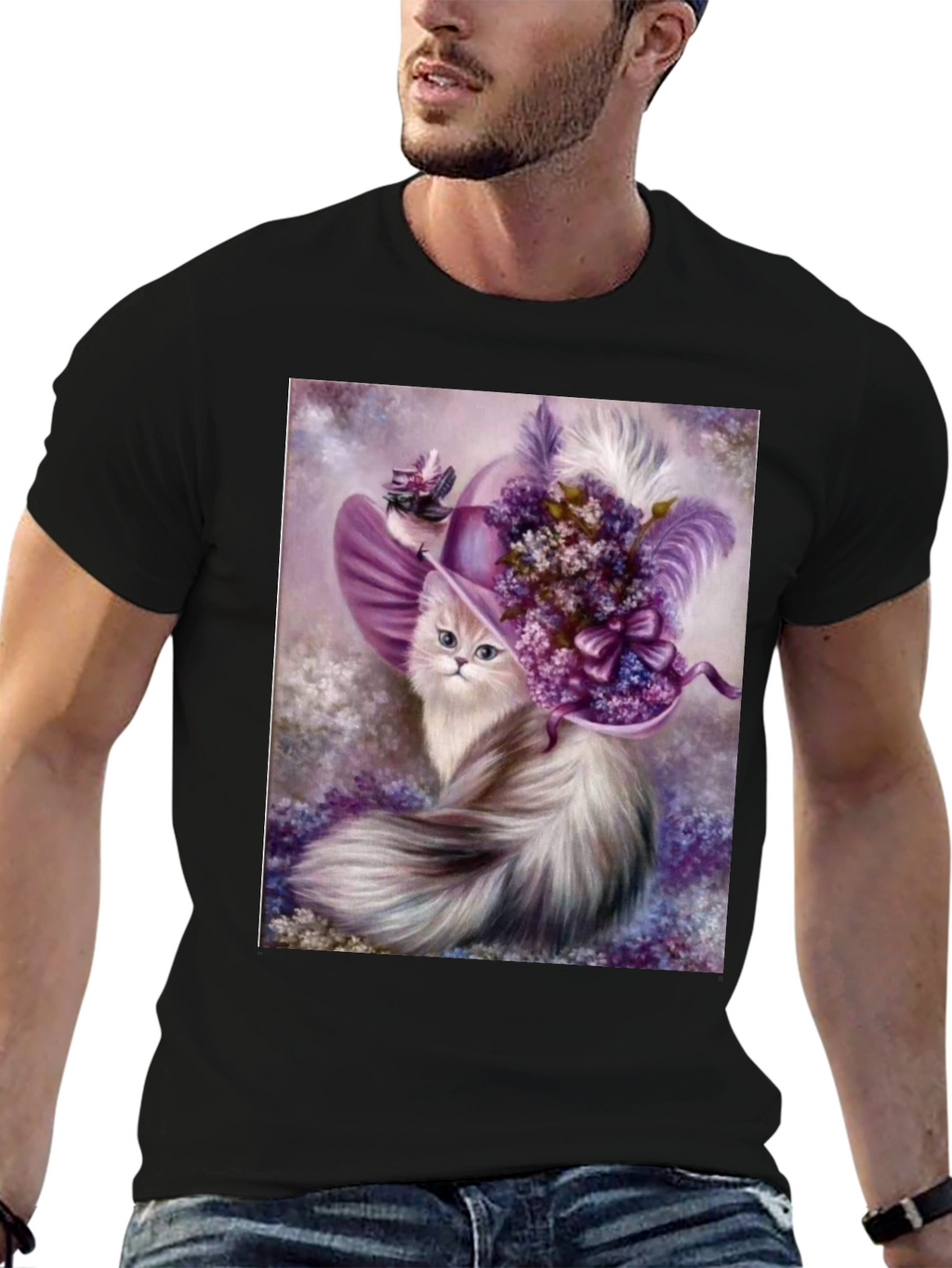 Cat in Hat Graphic T-Shirt