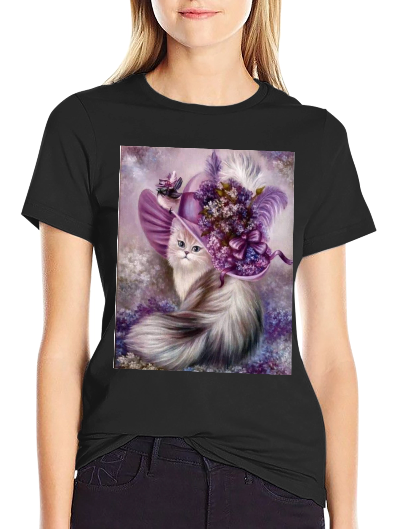 Cat in Hat Graphic T-Shirt