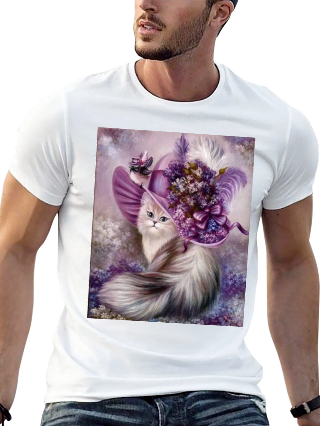 Cat in Hat Graphic T-Shirt