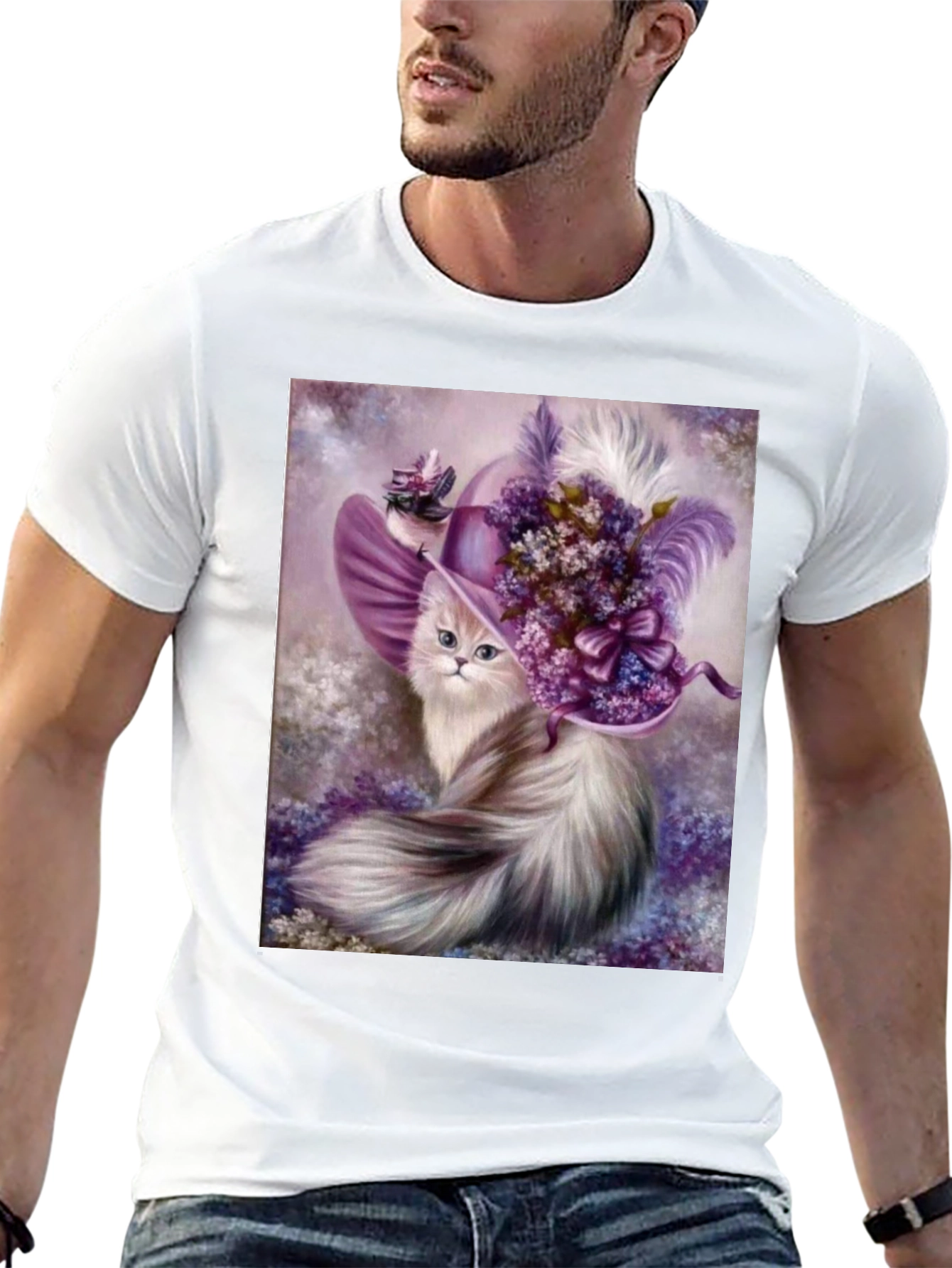 Cat in Hat Graphic T-Shirt