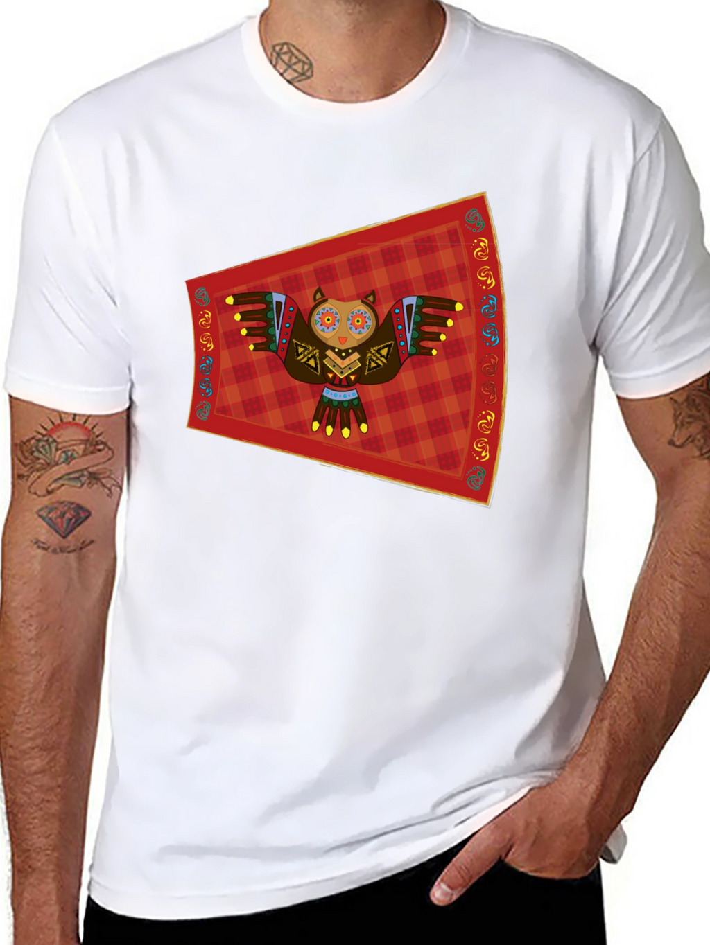 Owl Graphic Tee - Black Cotton T-Shirt