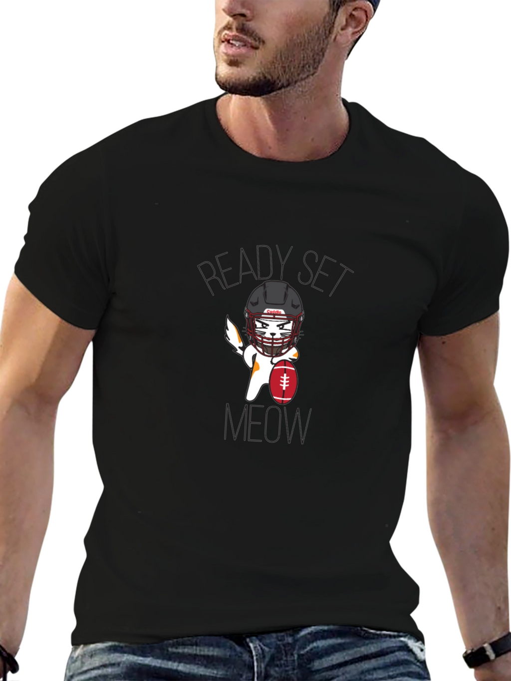 Ready Set Meow Football T-Shirt