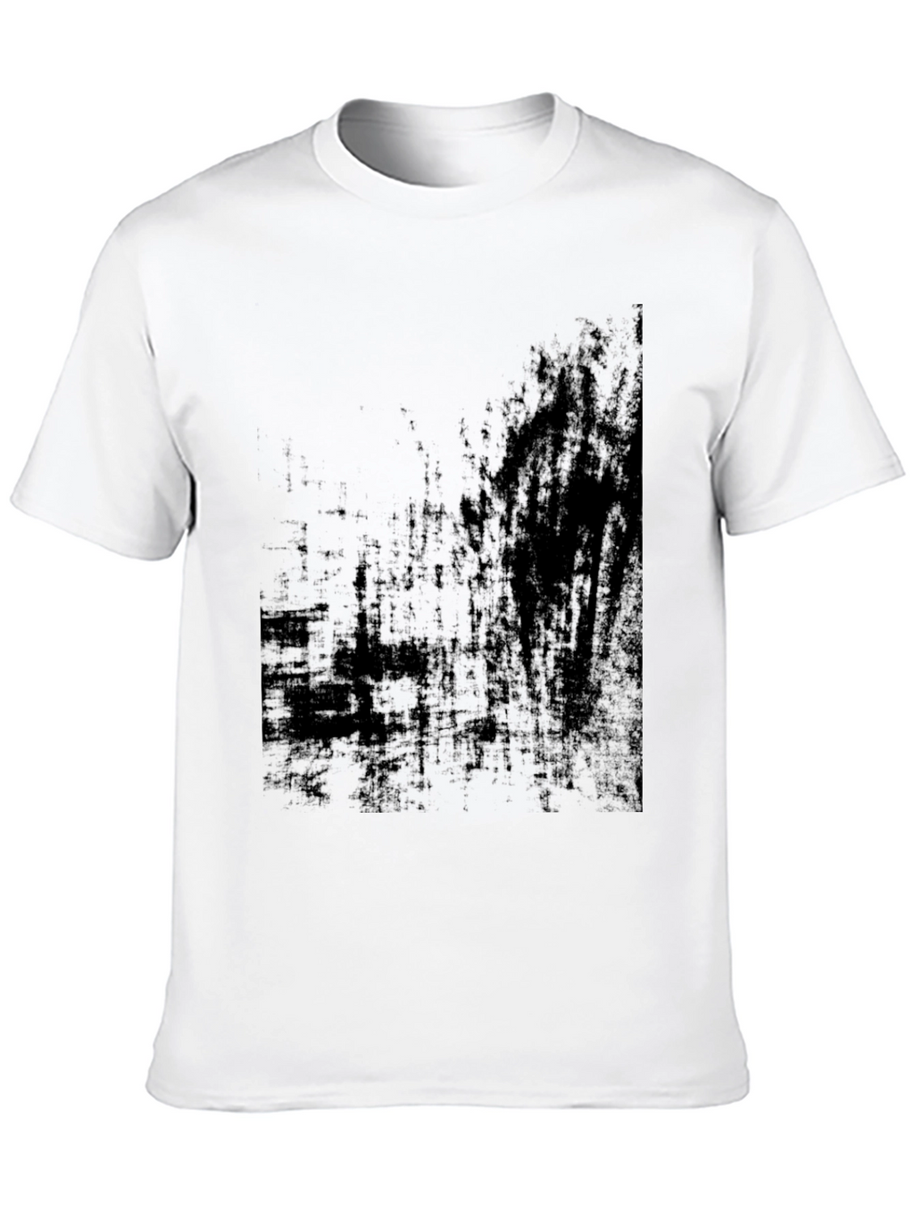 Mens Black Graphic Tee - Abstract Design