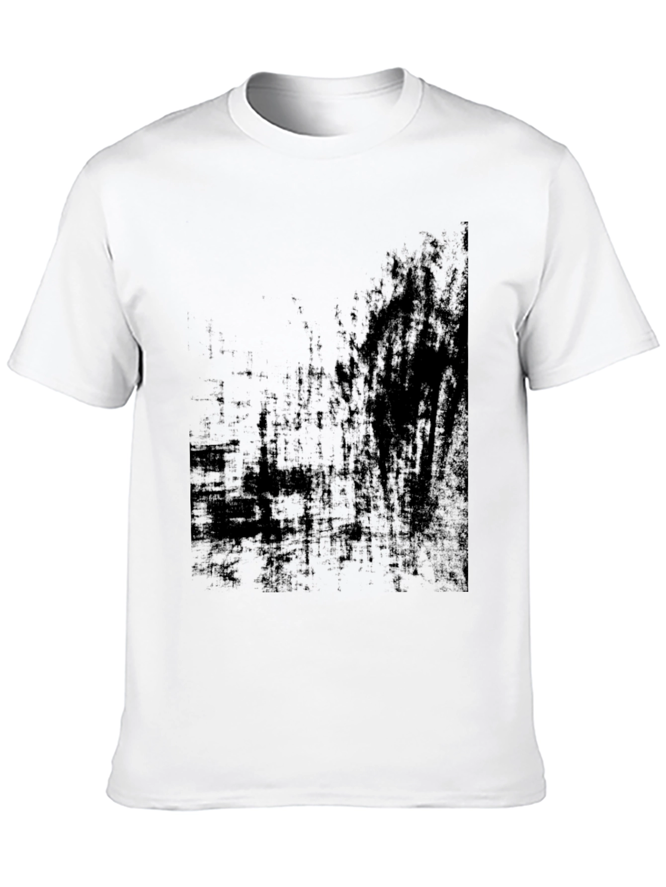 Mens Black Graphic Tee - Abstract Design