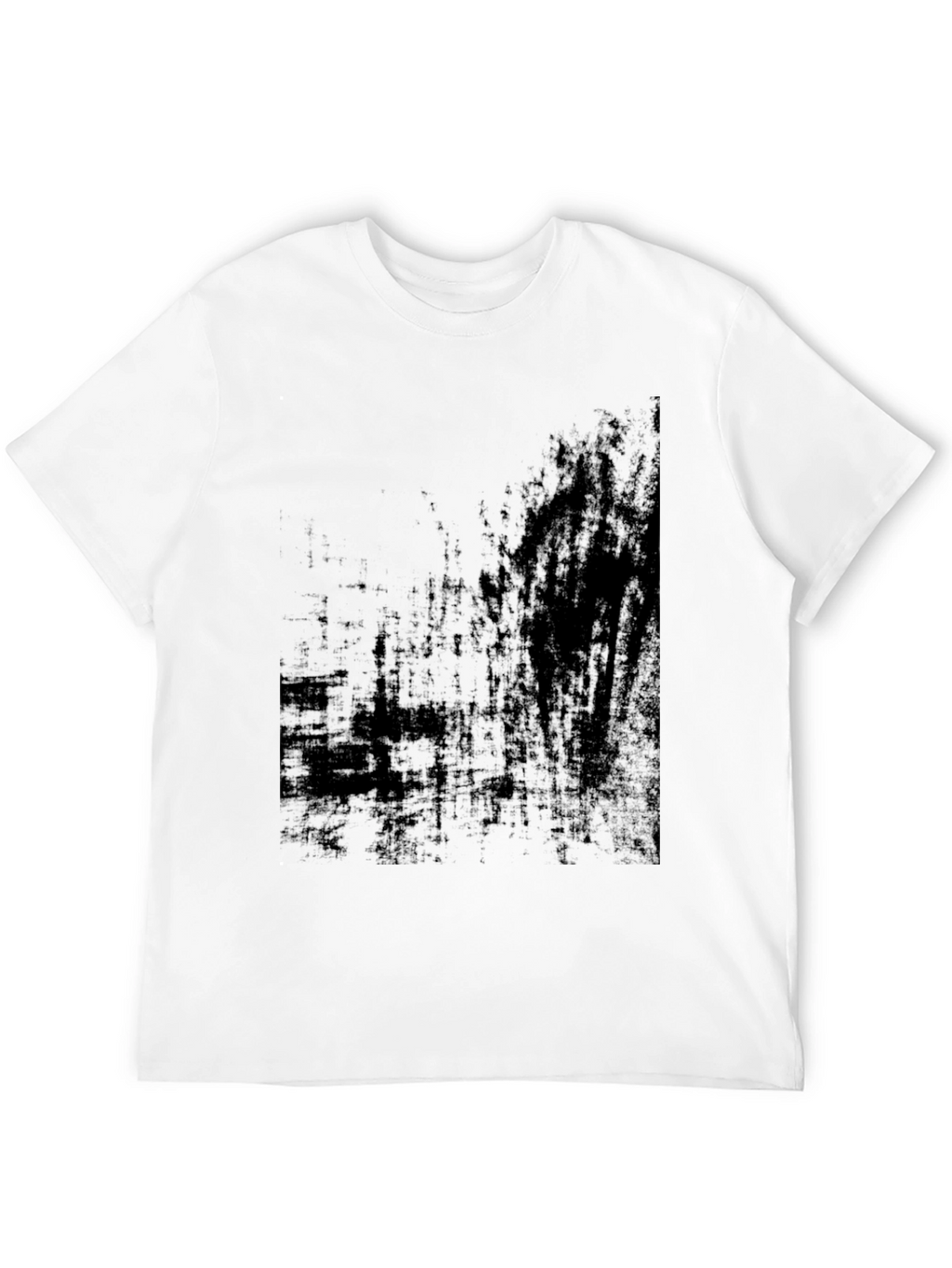 Mens Black Graphic Tee - Abstract Design