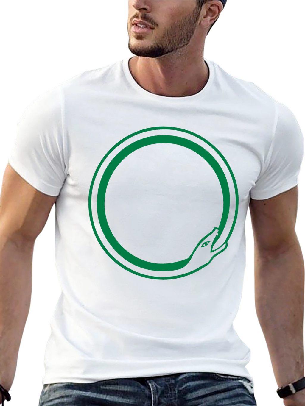 Ouroboros Snake Circle T-Shirt - Black