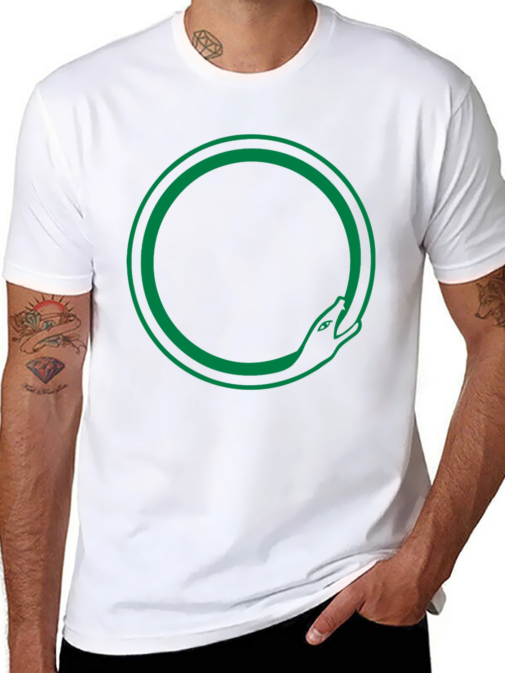 Ouroboros Snake Circle T-Shirt - Black