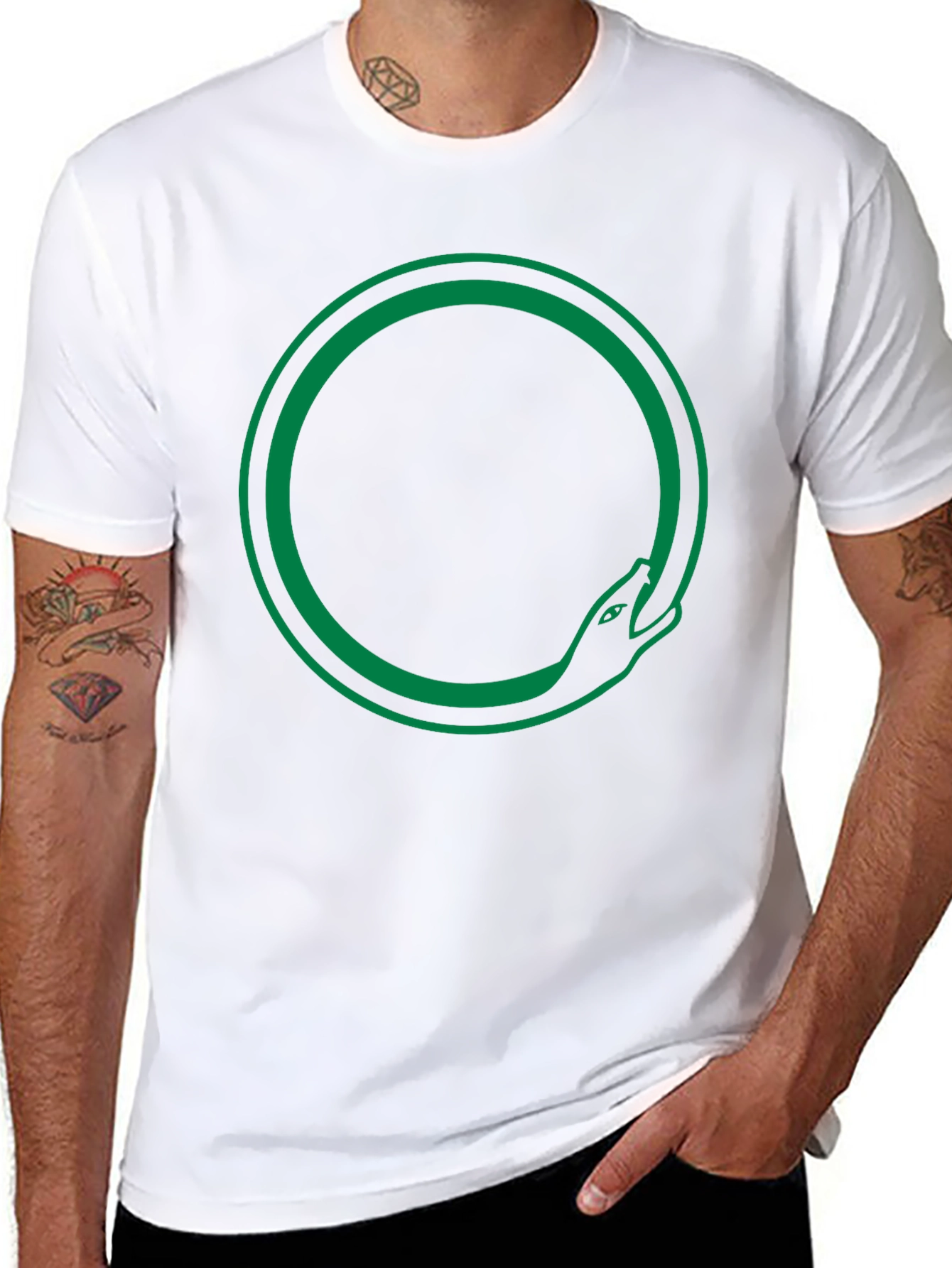 Ouroboros Snake Circle T-Shirt - Black