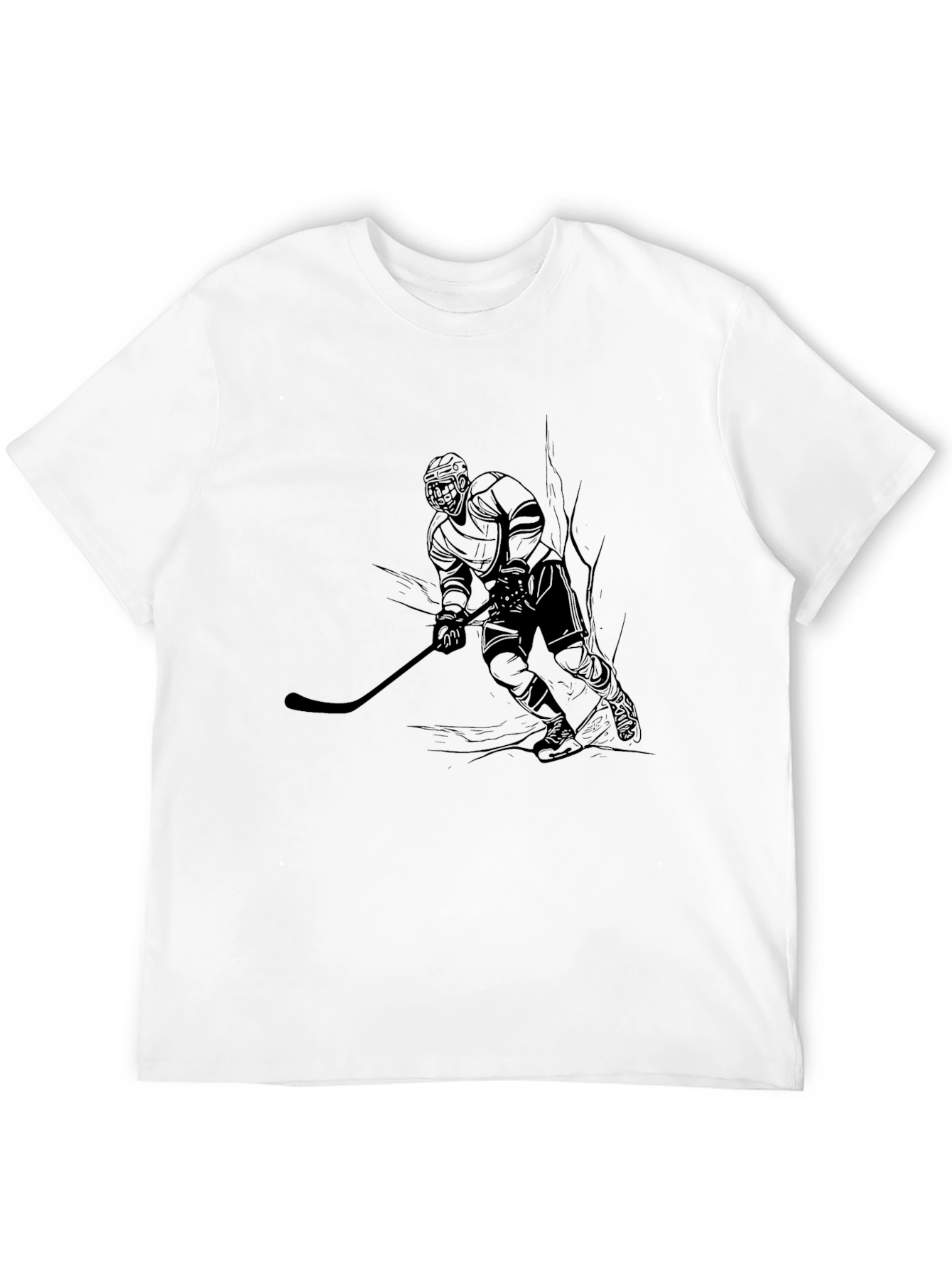 Hockey Player Graphic Tee - Black
