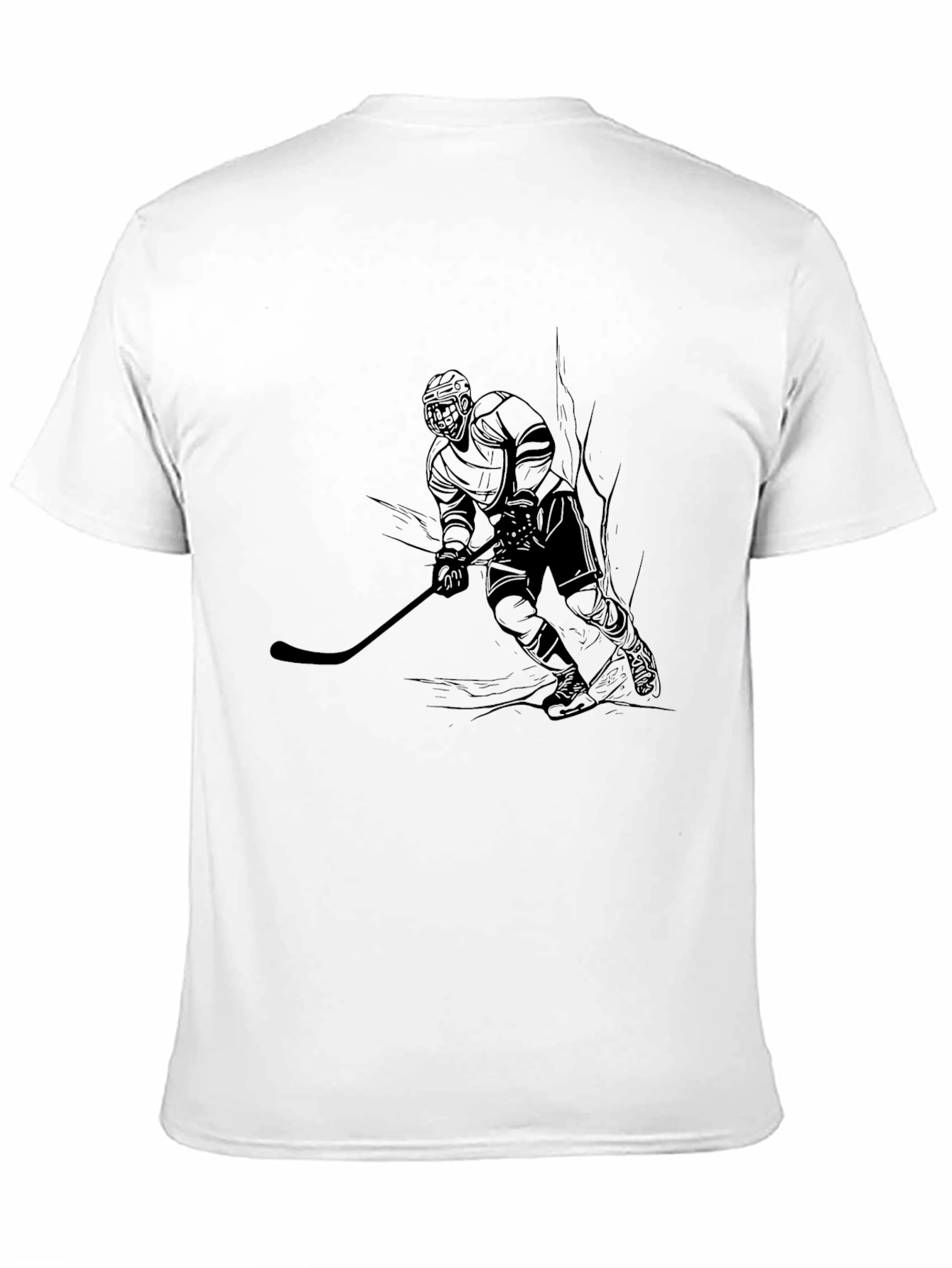 Hockey Player Graphic Tee - Black