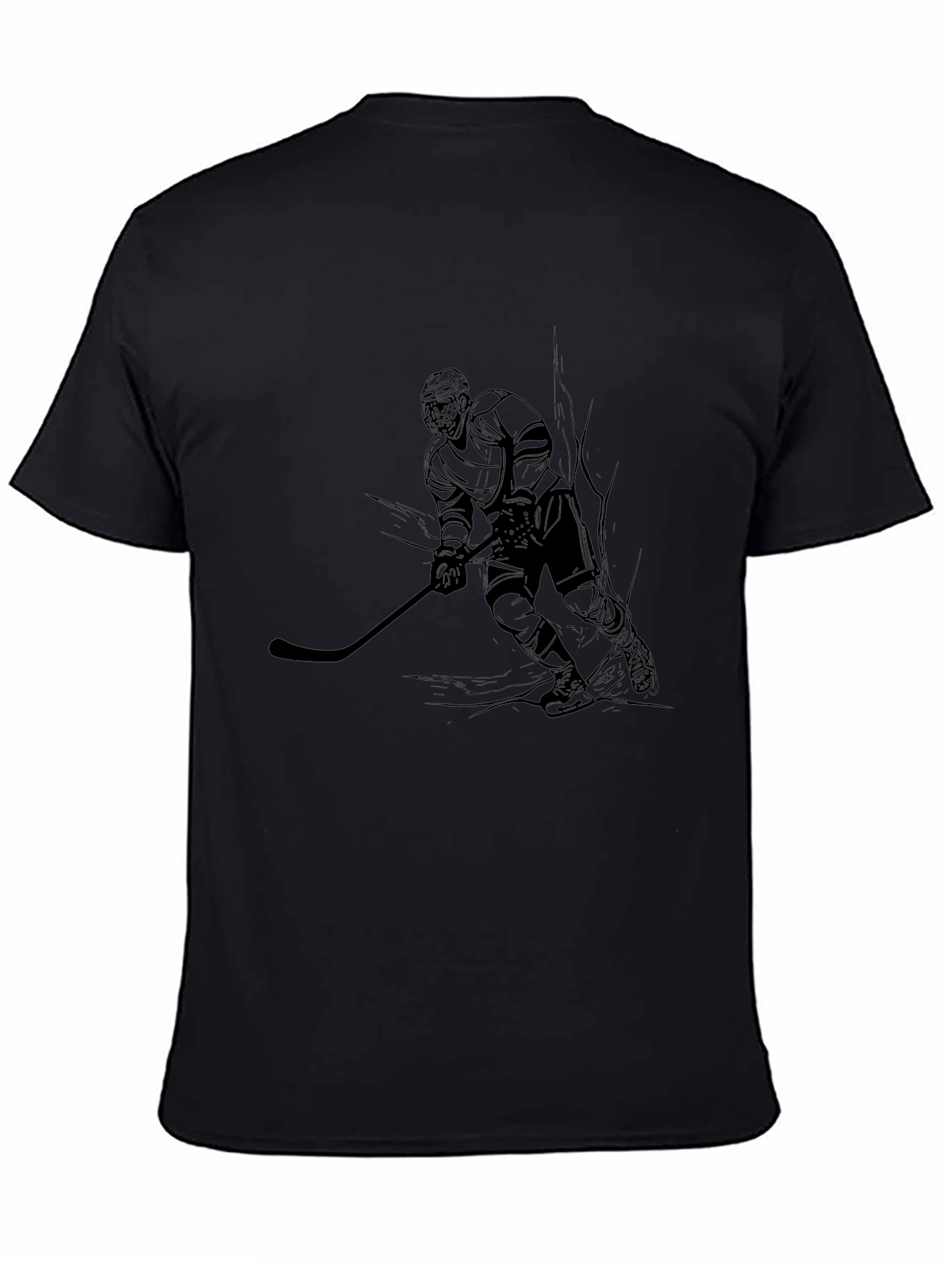 Hockey Player Graphic Tee - Black