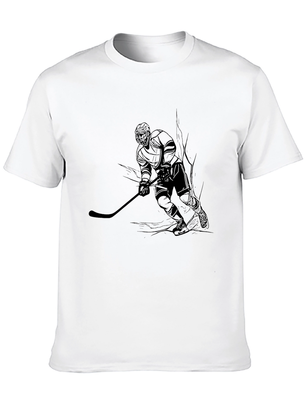 Hockey Player Graphic Tee - Black