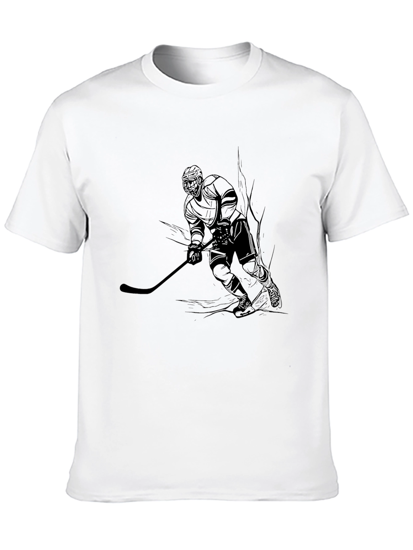 Hockey Player Graphic Tee - Black