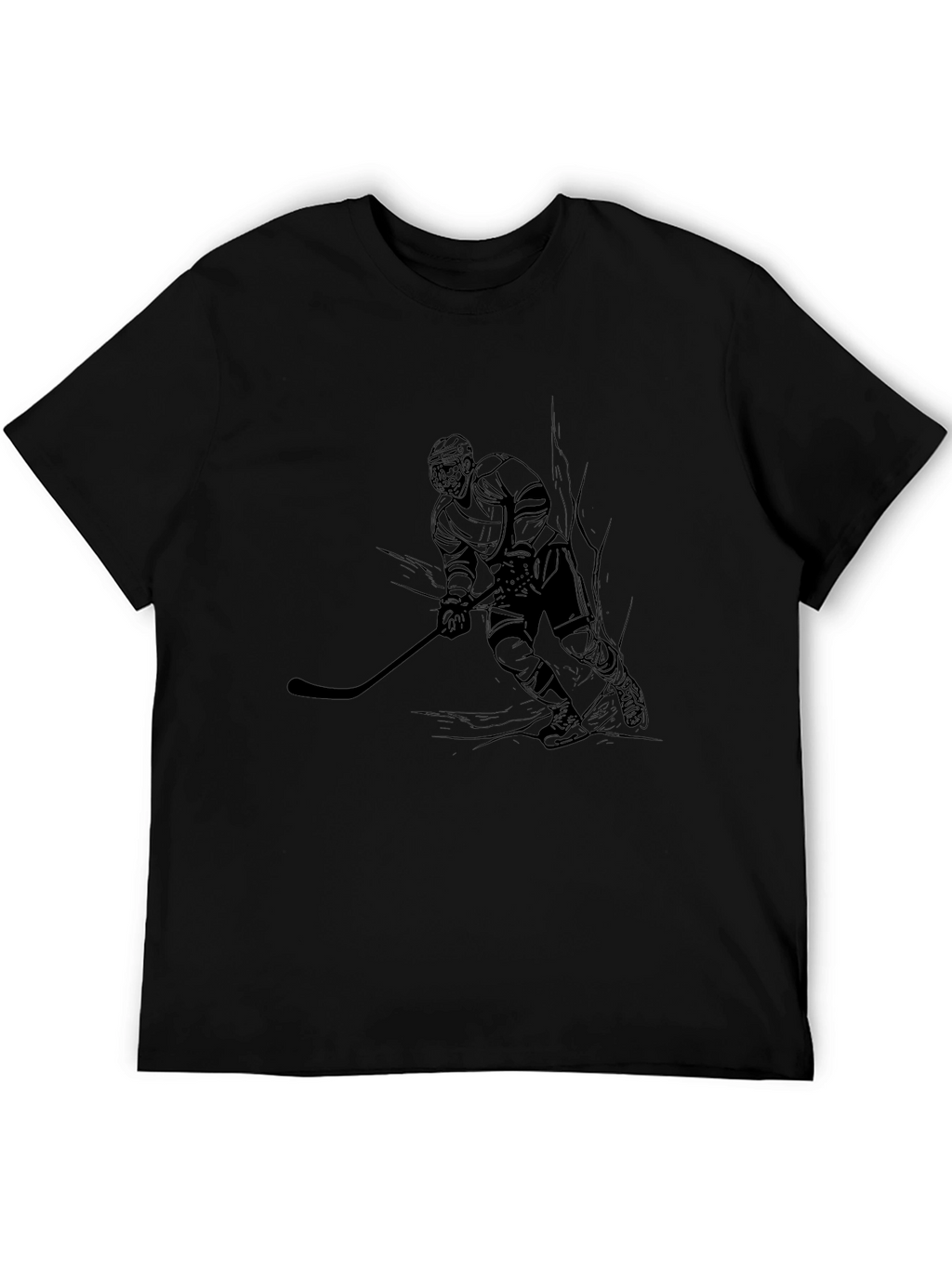 Hockey Player Graphic Tee - Black