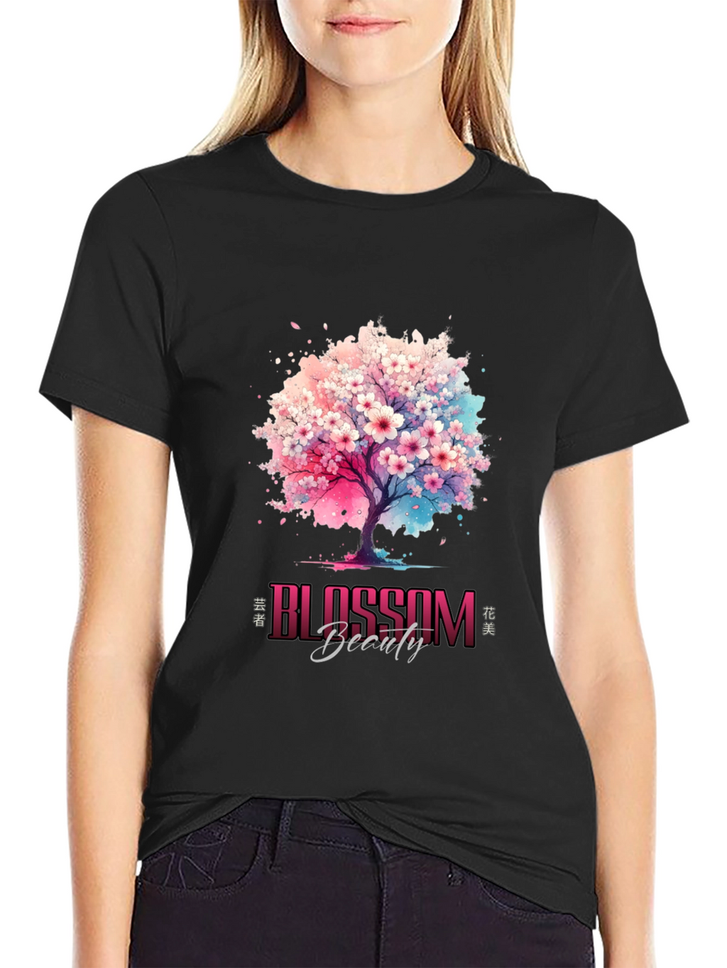 Blossom Beauty Graphic Tee - Artistic Design