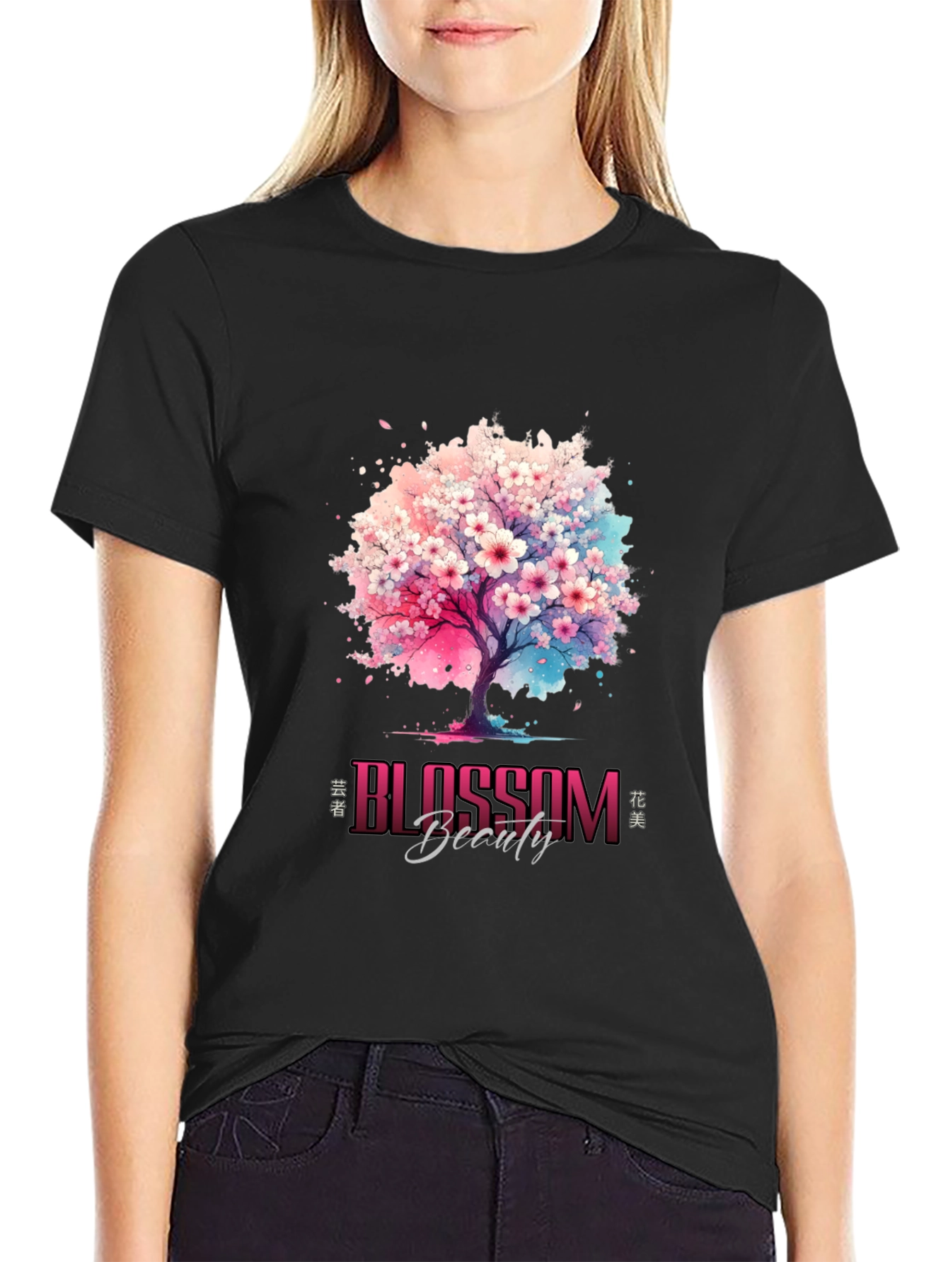 Blossom Beauty Graphic Tee - Artistic Design