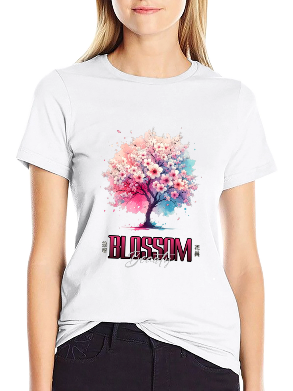Blossom Beauty Graphic Tee - Artistic Design