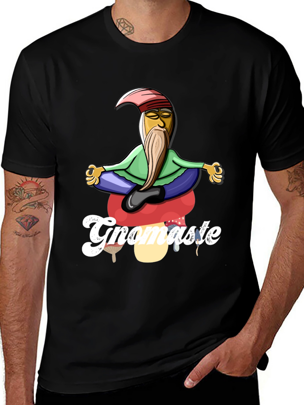 Gnomaste T-Shirt - Gnome in Lotus Pose