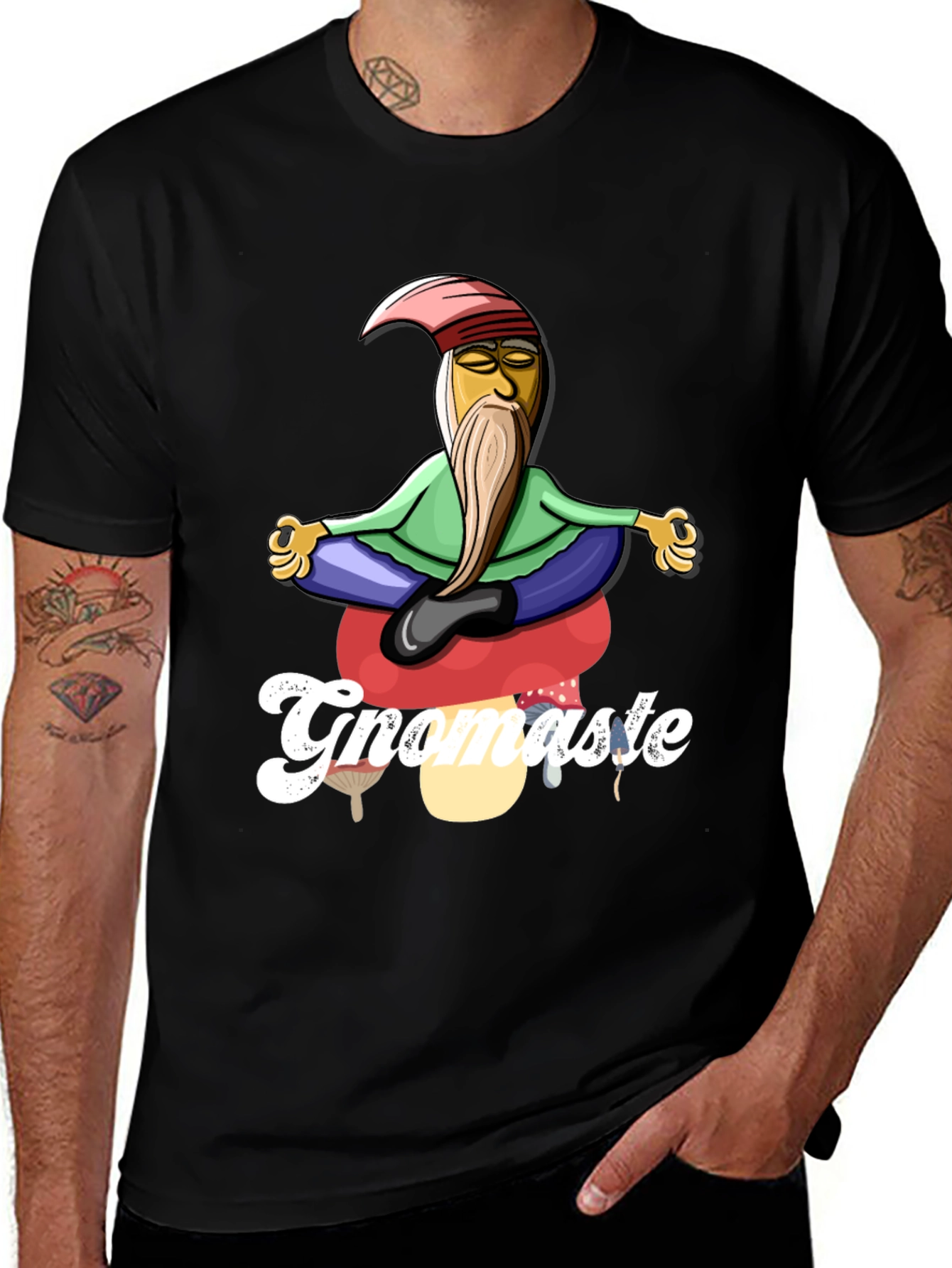 Gnomaste T-Shirt - Gnome in Lotus Pose