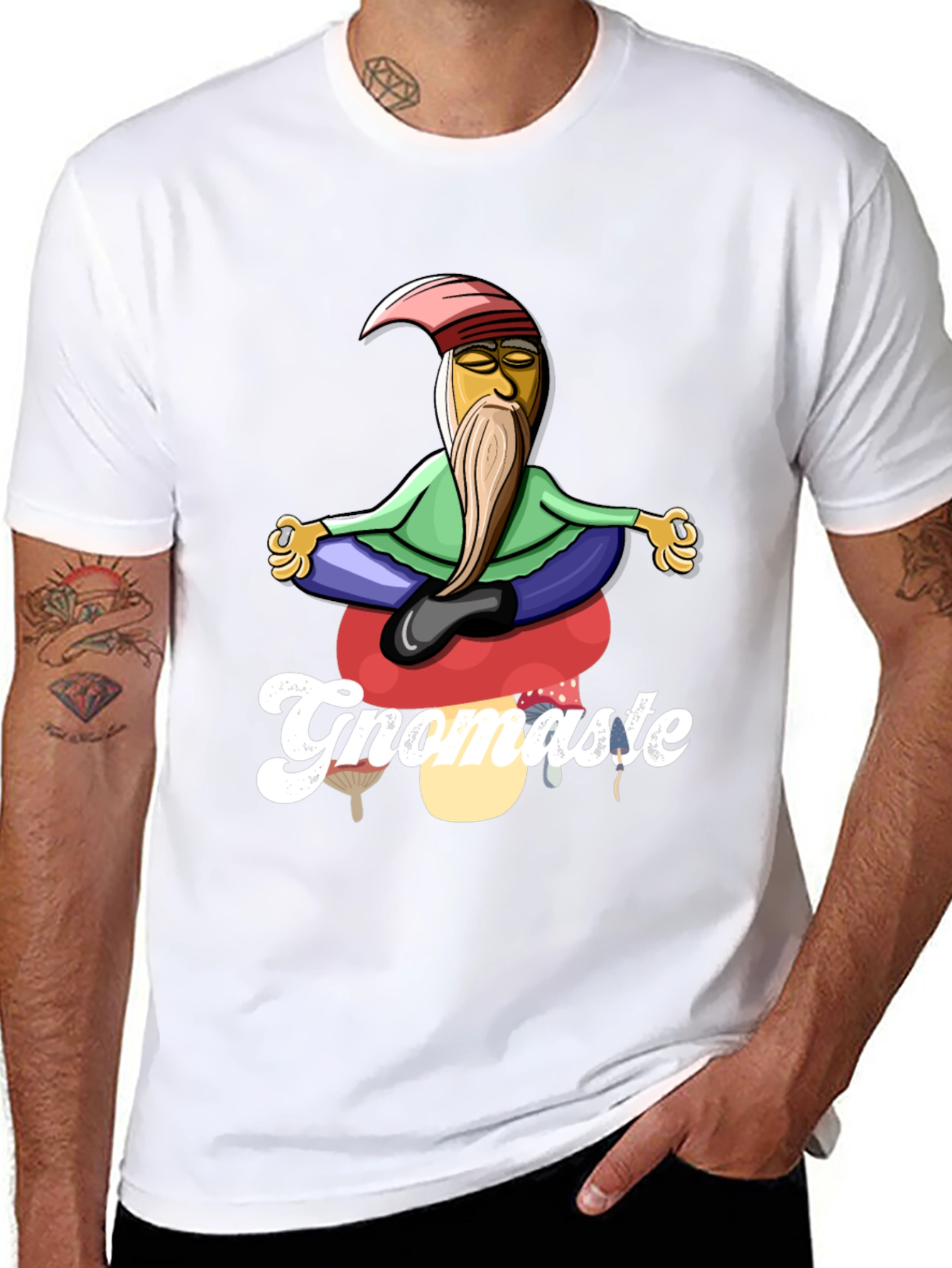 Gnomaste T-Shirt - Gnome in Lotus Pose
