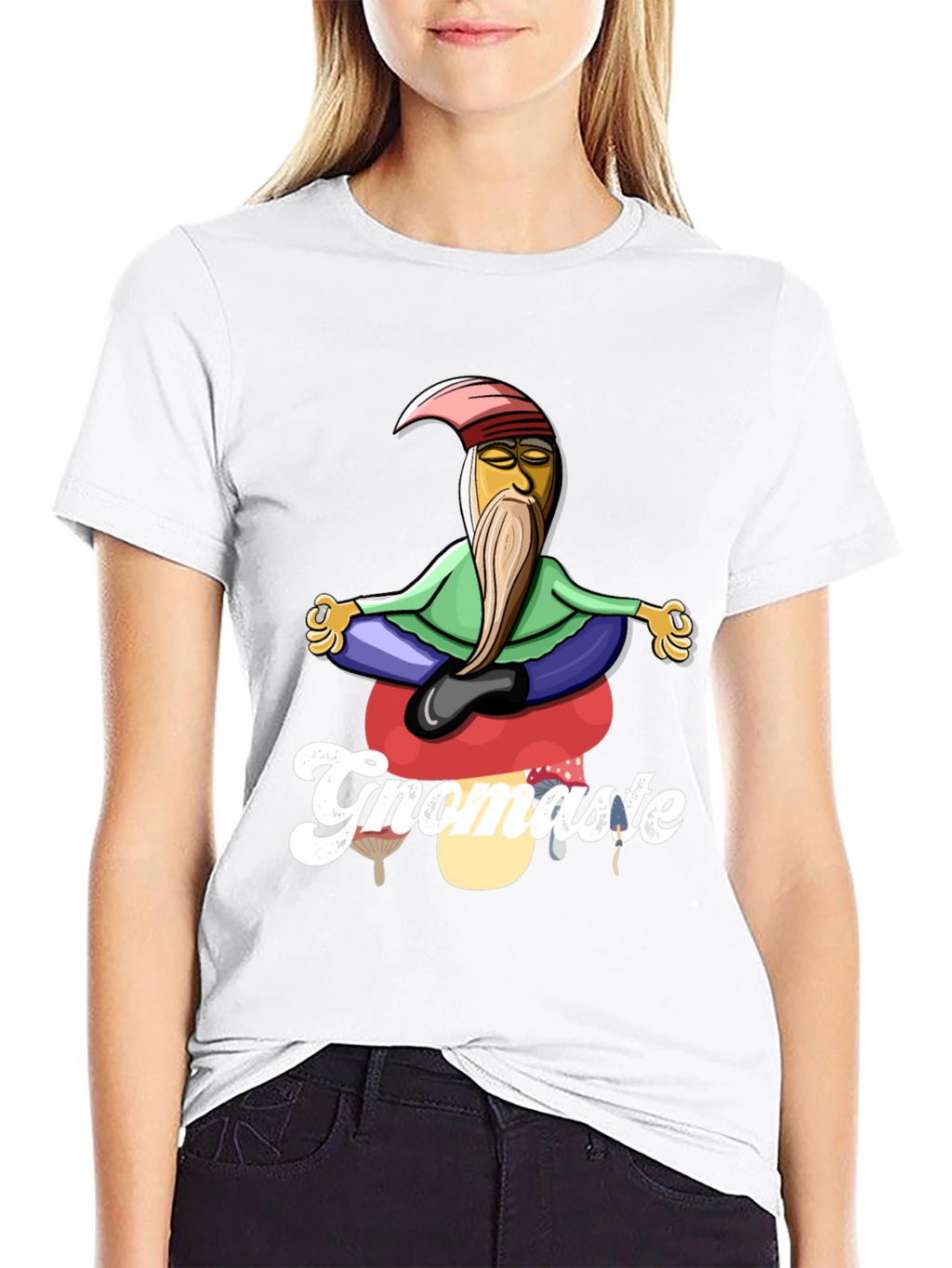Gnomaste T-Shirt - Gnome in Lotus Pose