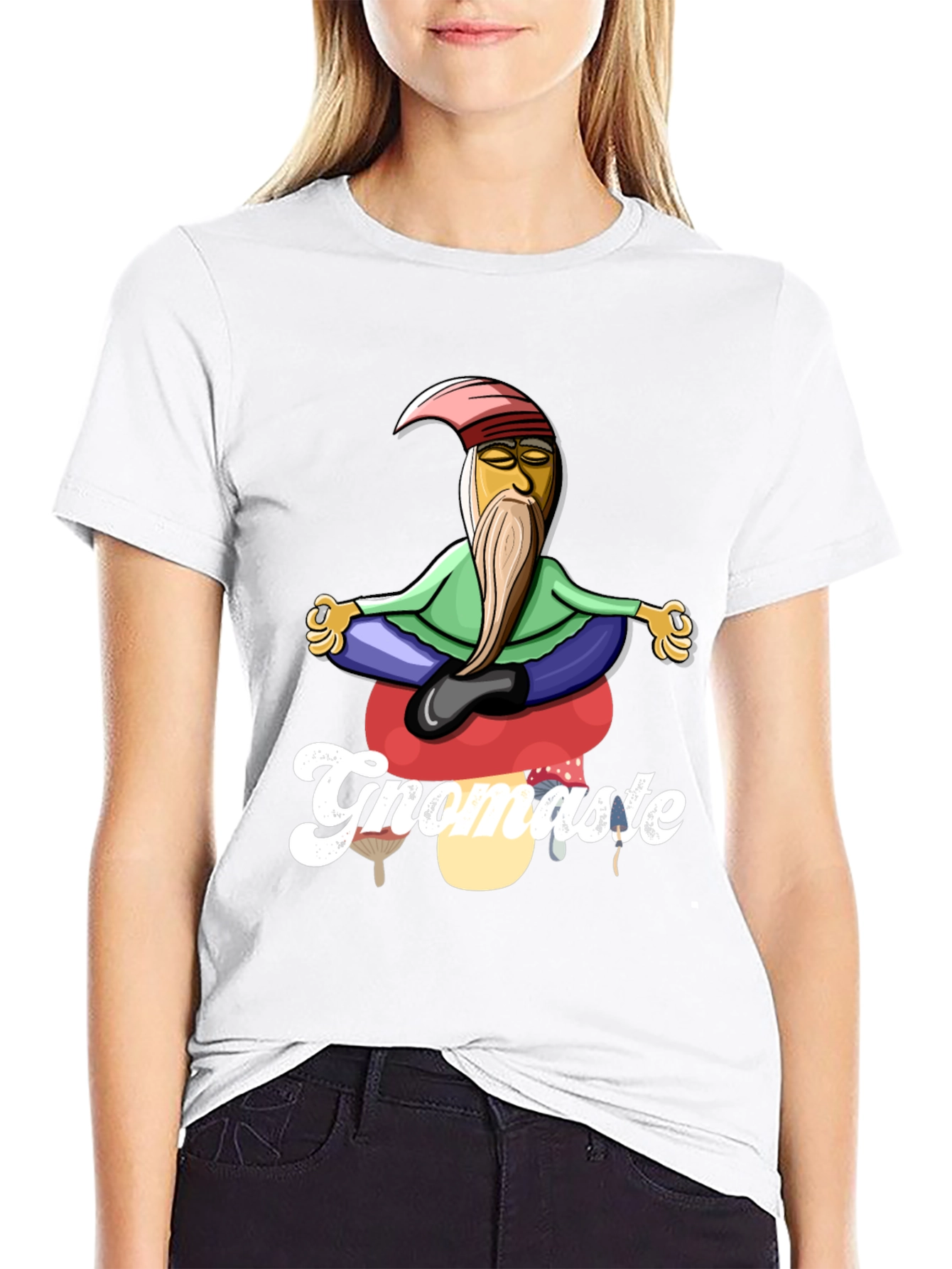 Gnomaste T-Shirt - Gnome in Lotus Pose