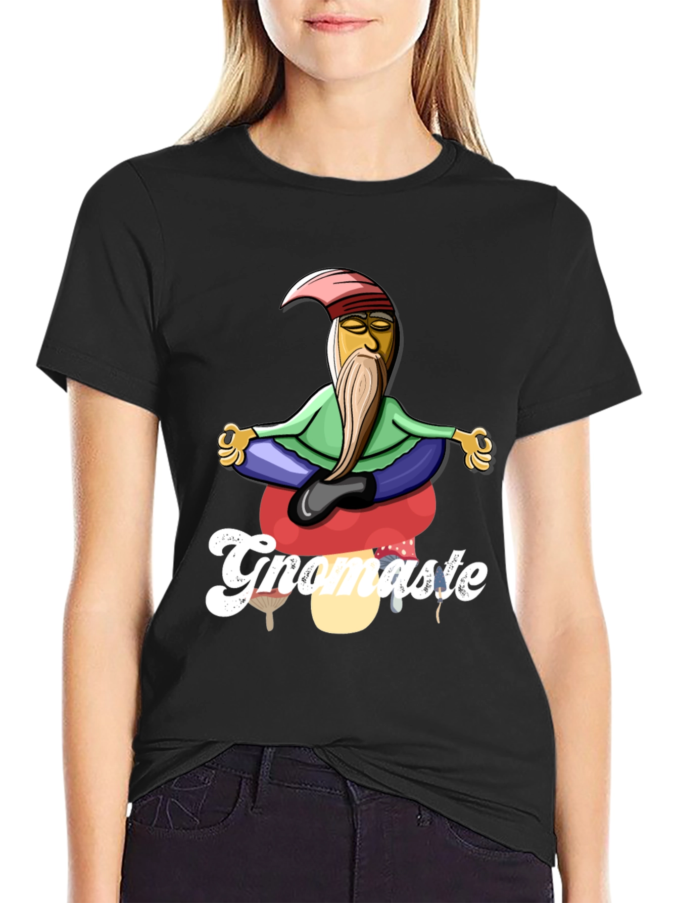 Gnomaste T-Shirt - Gnome in Lotus Pose