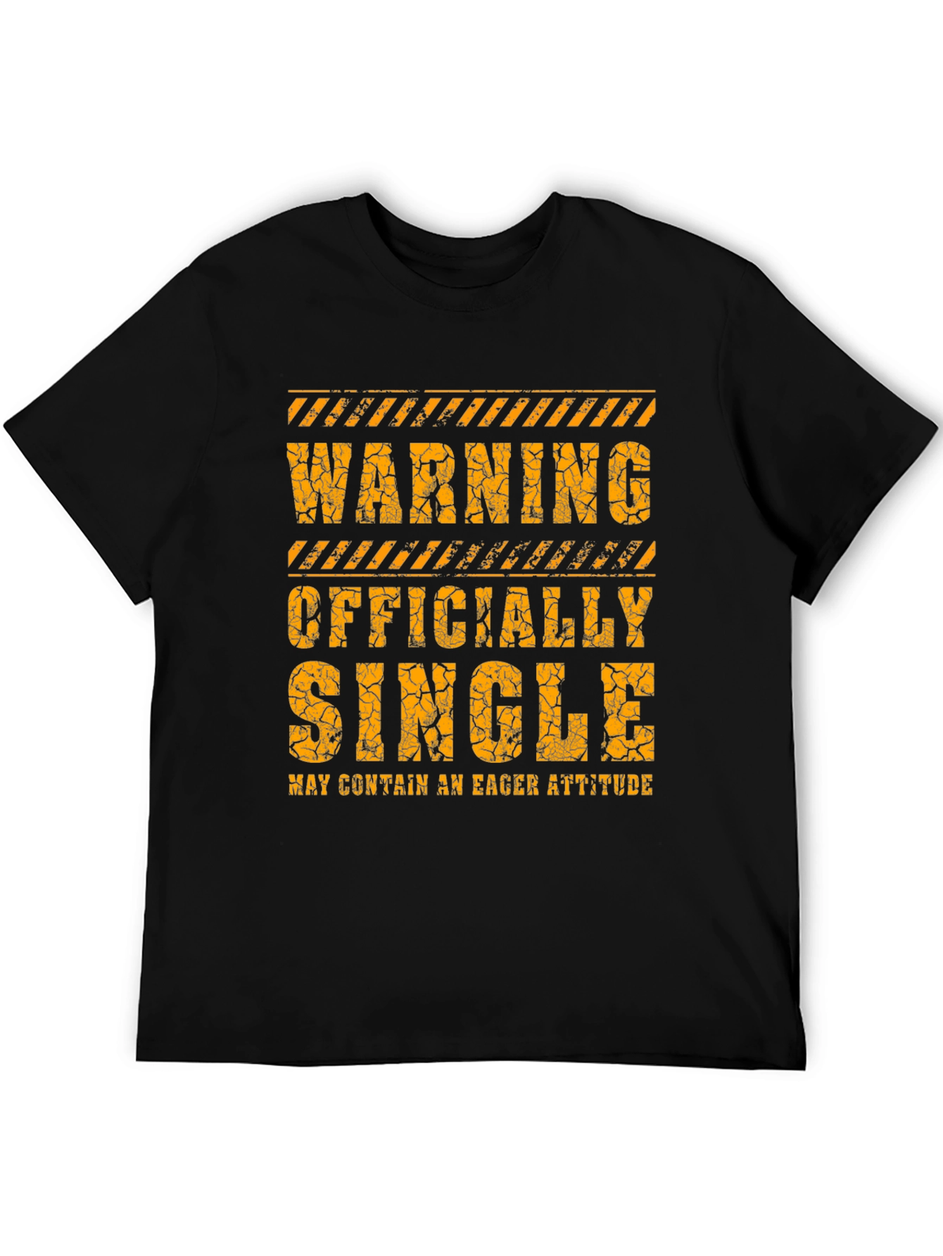 Warning Officially Single Mens Black T-Shirt