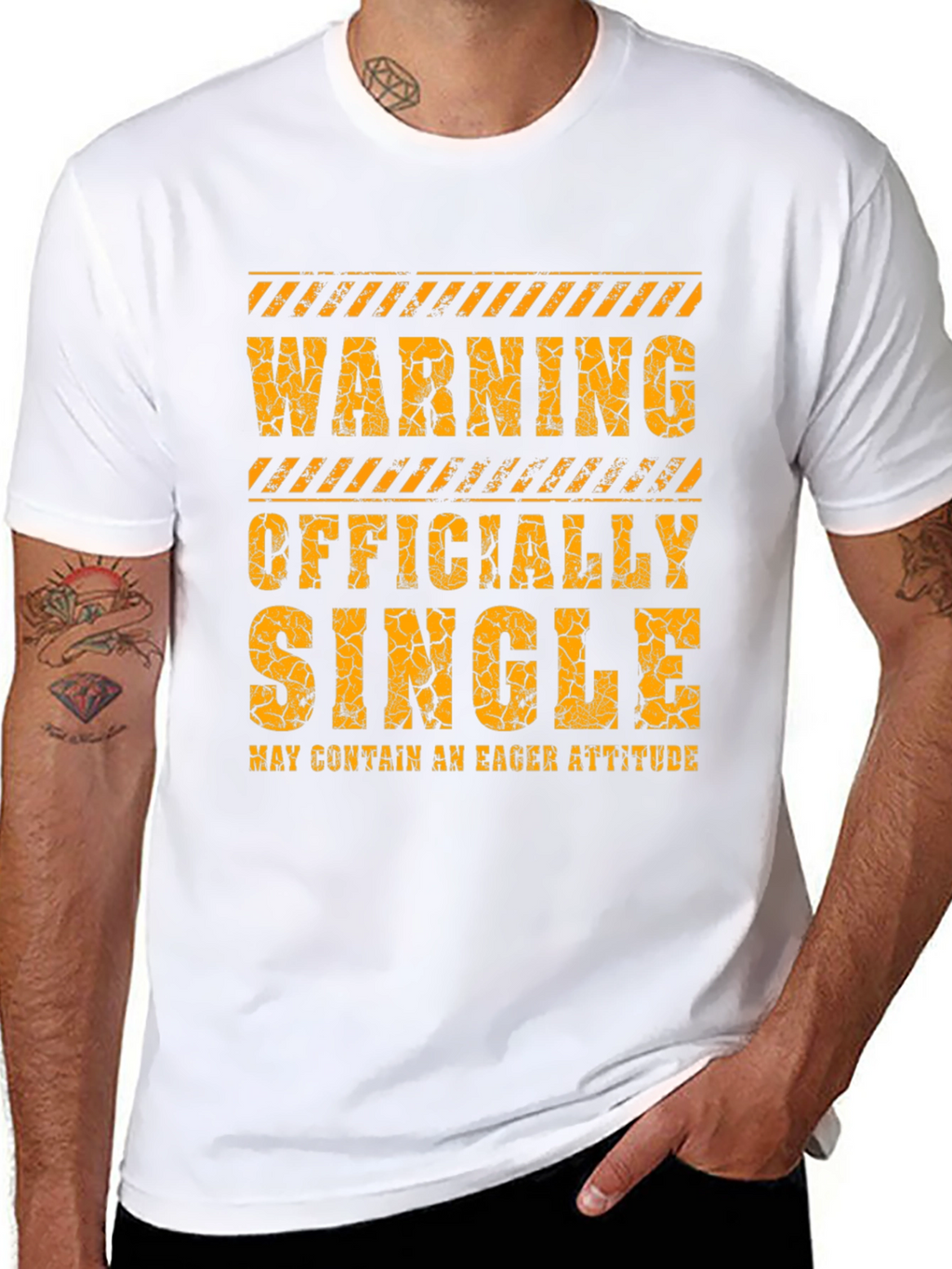 Warning Officially Single Mens Black T-Shirt