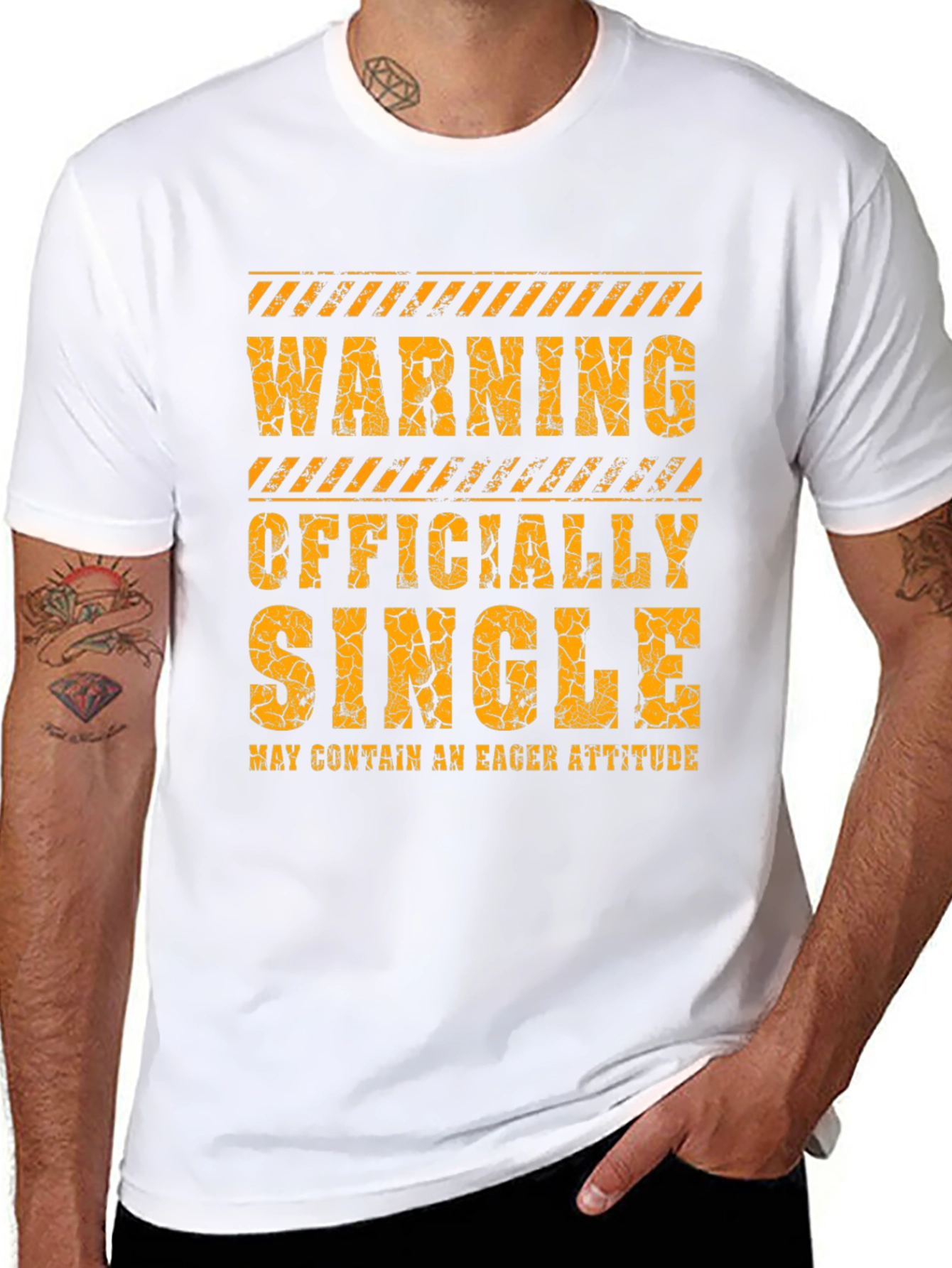Warning Officially Single Mens Black T-Shirt