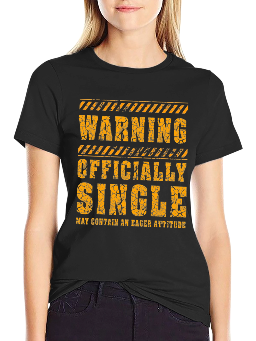 Warning Officially Single Mens Black T-Shirt