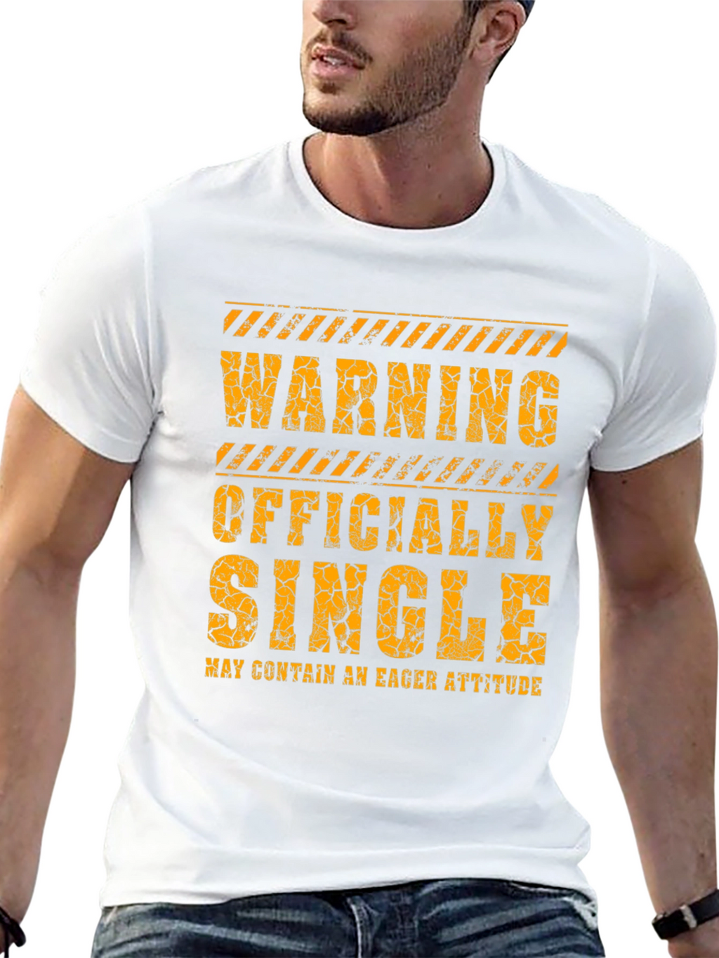 Warning Officially Single Mens Black T-Shirt